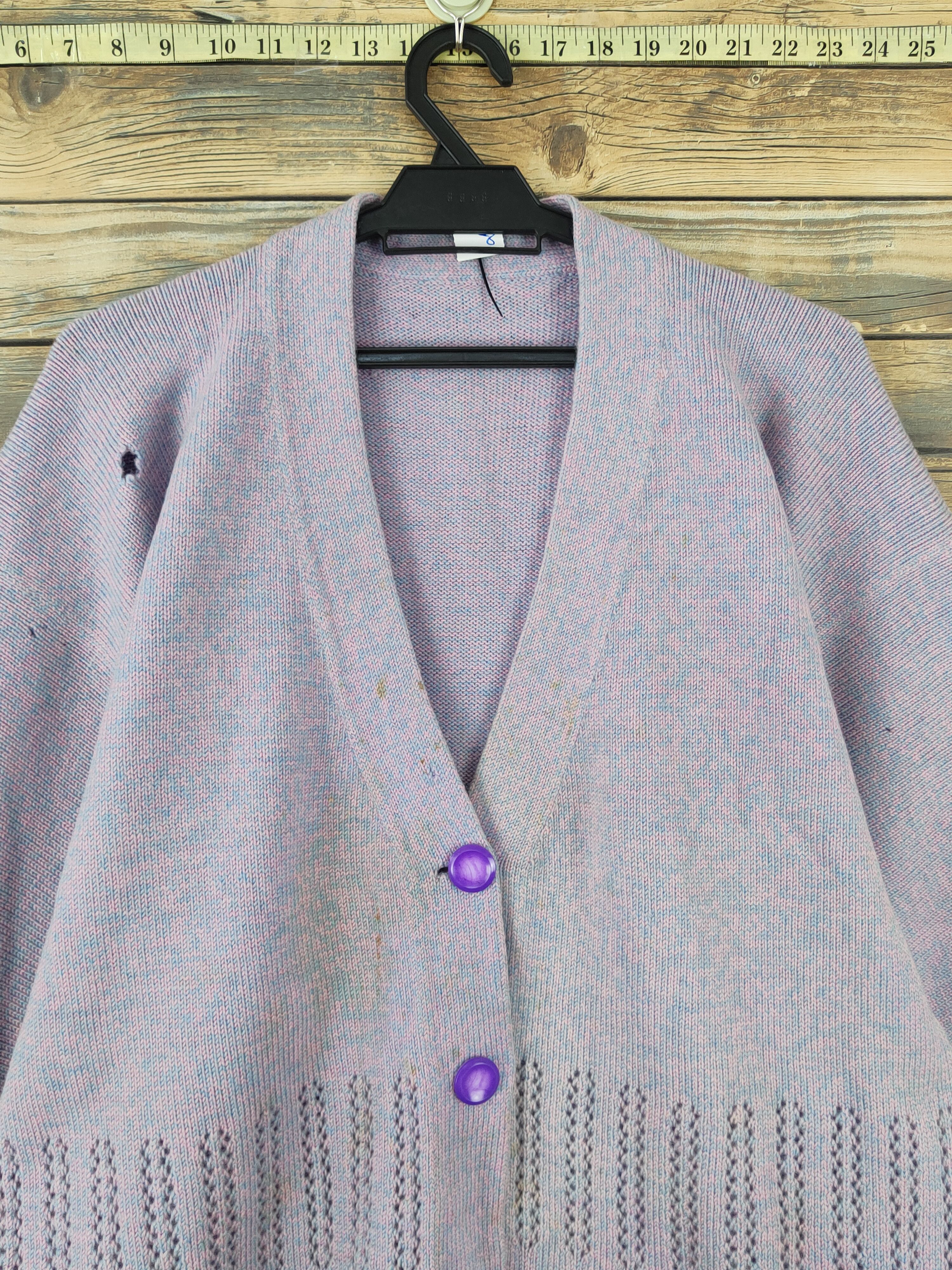 Vintage Japanese Brand Purple Knitwear Cardigan #W186 Size L / US 10 / IT 46 - 2 Thumbnail