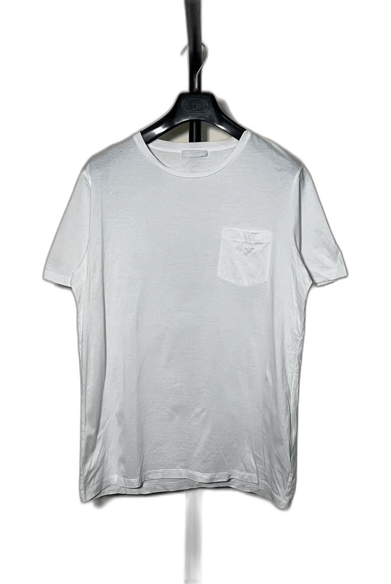 Prada White Embroidered Logo Short Sleeve T-Shirt Size US XL / EU 56 / 4 - 1 Thumbnail