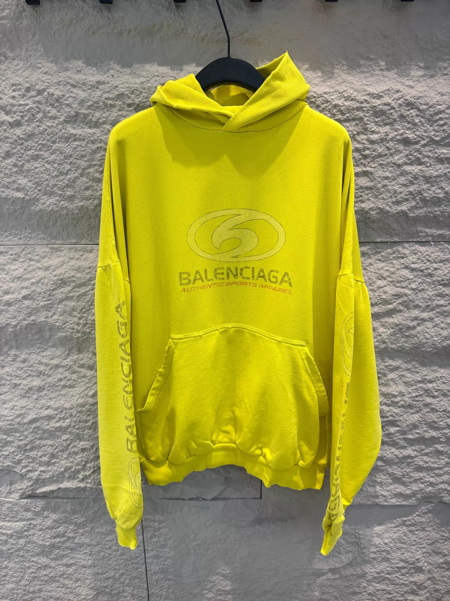 Balenciaga Balenciaga 2023 Bright Yellow Unisex Oversized Hoodie Size S / US 4 / IT 40 - 1 Thumbnail