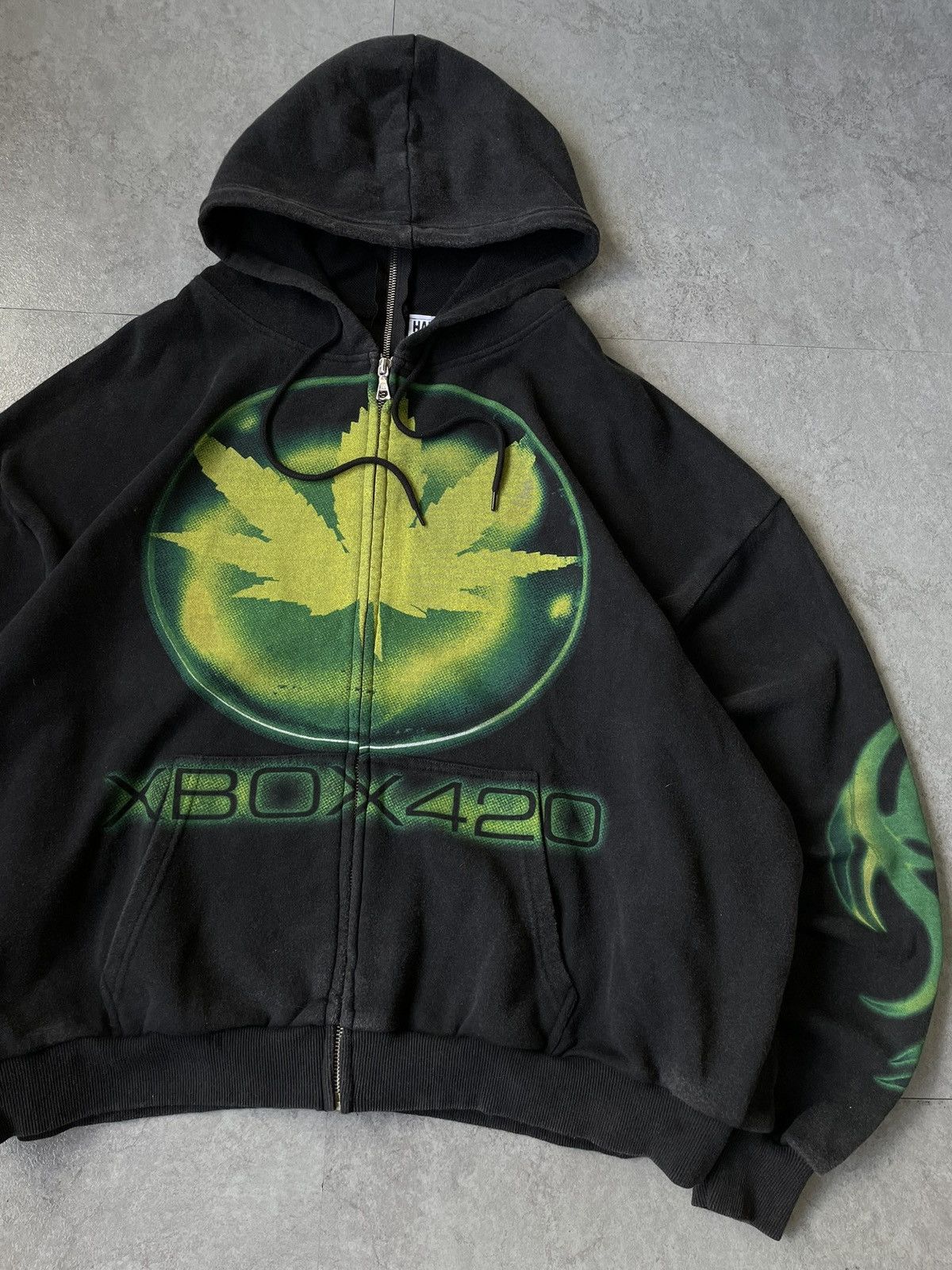 Haunted Starbucks XBOX 420 Washed Zip Hoodie Size US L / EU 52-54 / 3 - 8 Thumbnail
