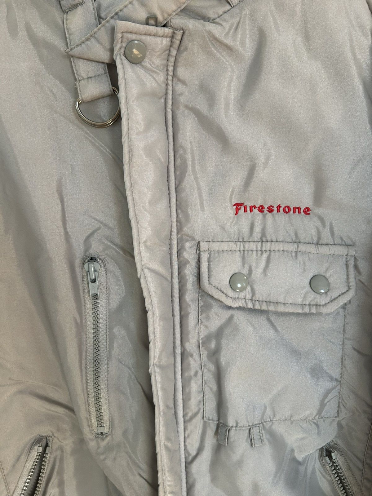 Swingster Vintage 1980s Swingster Firestone Bomber Jacket Size XL Grey Size US XL / EU 56 / 4 - 2 Thumbnail