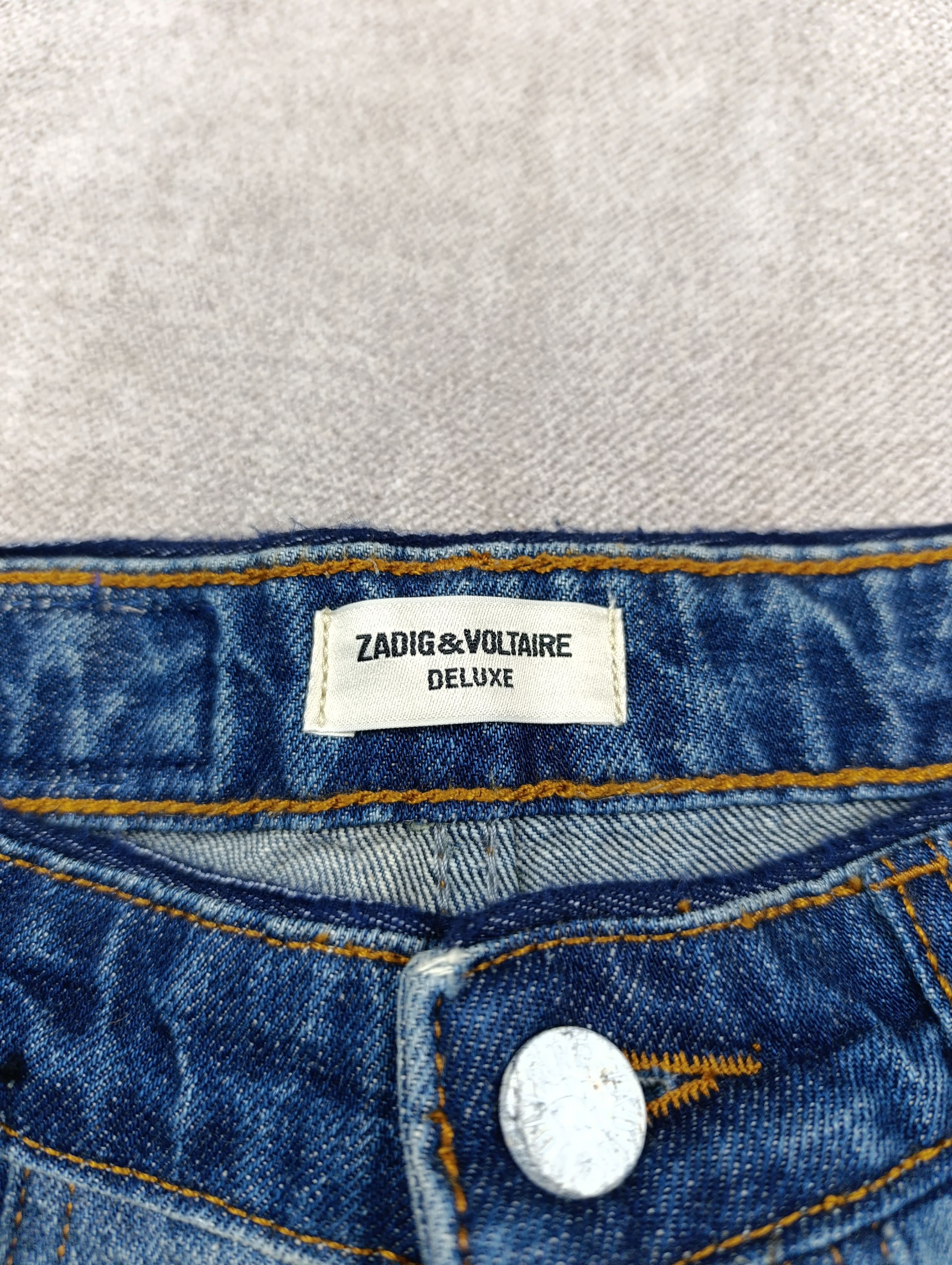 ZADIG VOLTAIRE DELUXE BOYFIX PATCHWORK BOYFRIEND JEANS BLUE