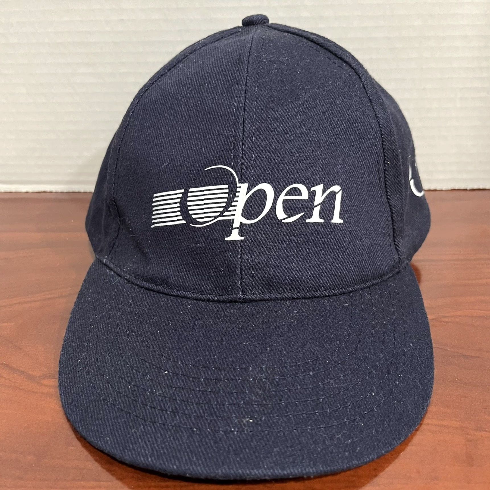 Vintage US Open Tennis Hat Cap Strap Back Navy Blue Adjustable Mens Cotton Smartflex Baseball Cap Sports 90s Mens Cap Size ONE SIZE - 2 Thumbnail