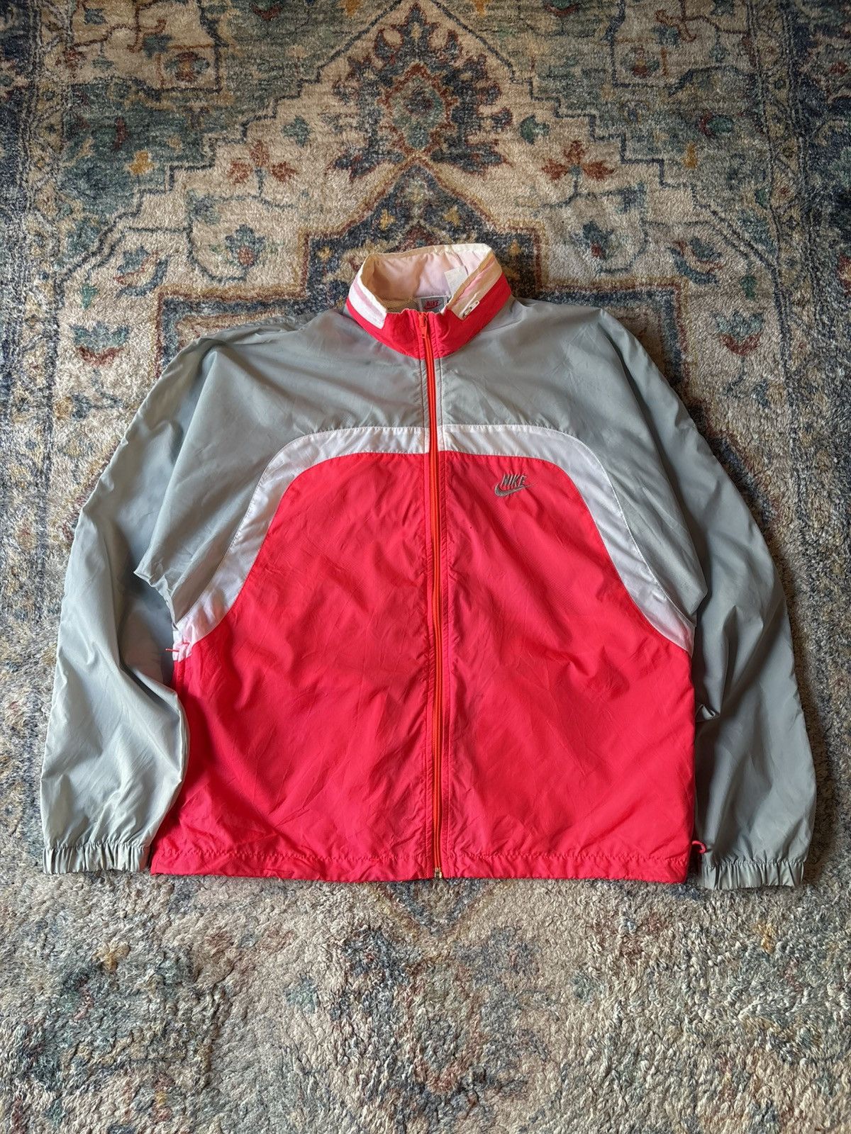 Nike Vintage 80s Nike Colour Blocked Zip-up Light Jacket Medium Size US M / EU 48-50 / 2 - 1 Thumbnail