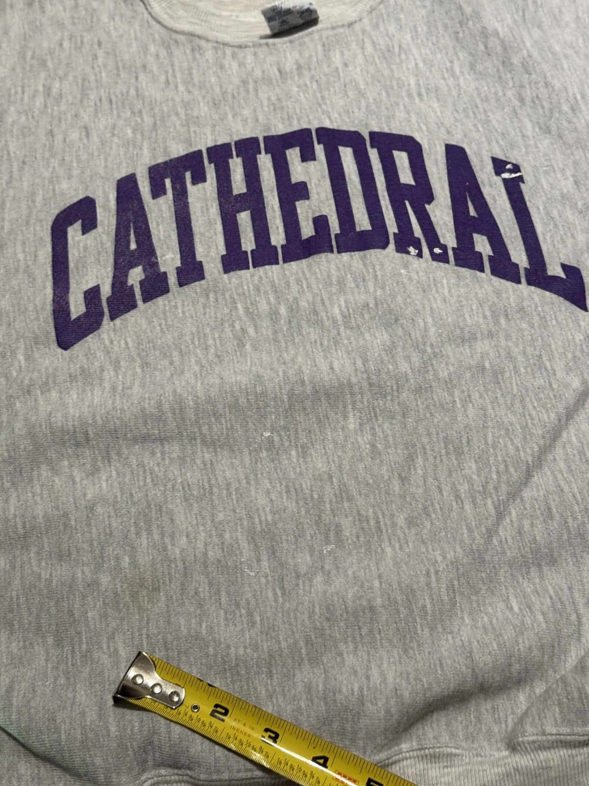Champion Vtg 90s Champion Reverse Weave Cathedral Spellout Crewneck Size US S / EU 44-46 / 1 - 7 Thumbnail