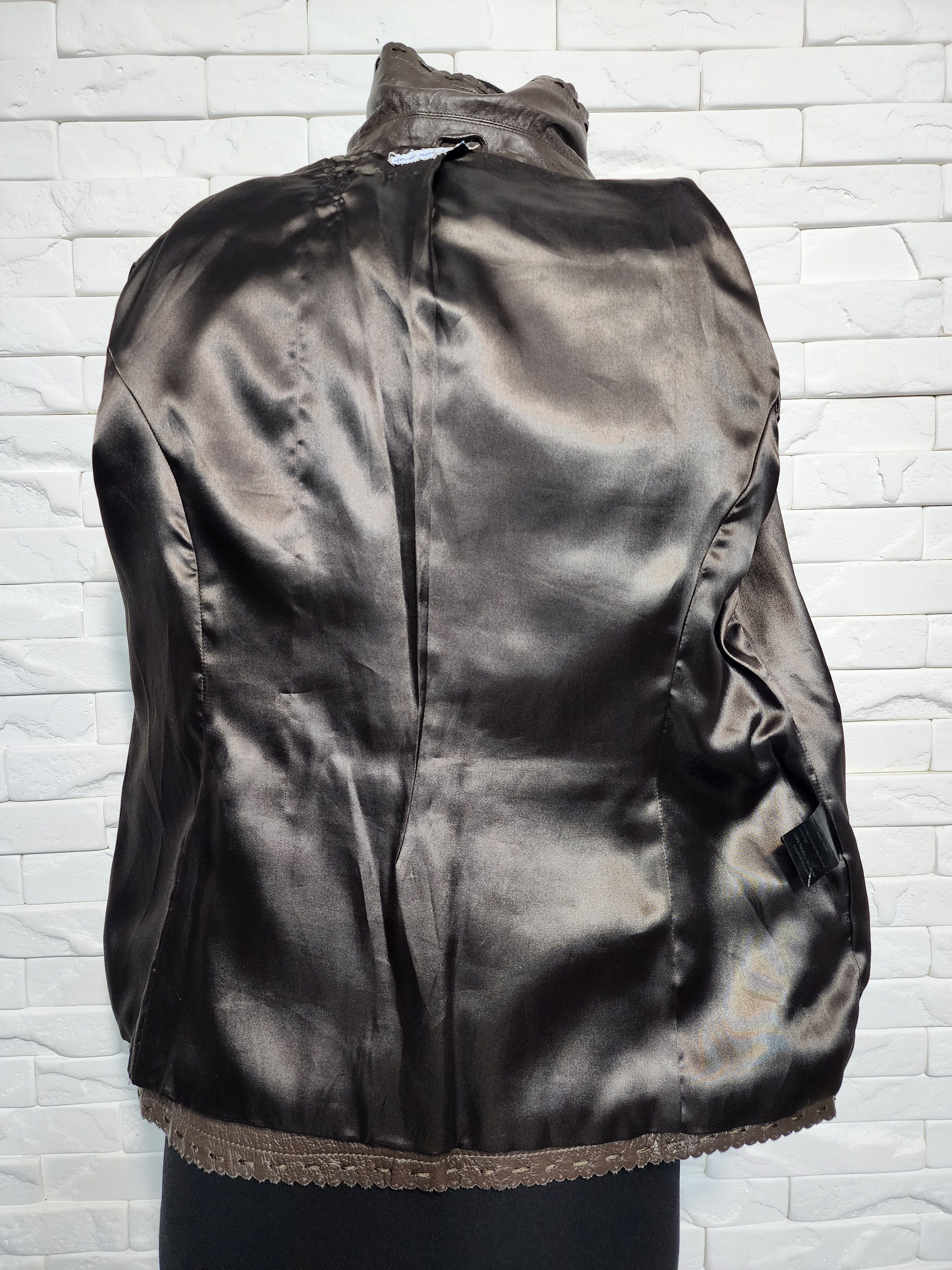 Other Brown Leather Jacket: Women's Blazer with Pockets Size L / US 10 / IT 46 - 7 Thumbnail