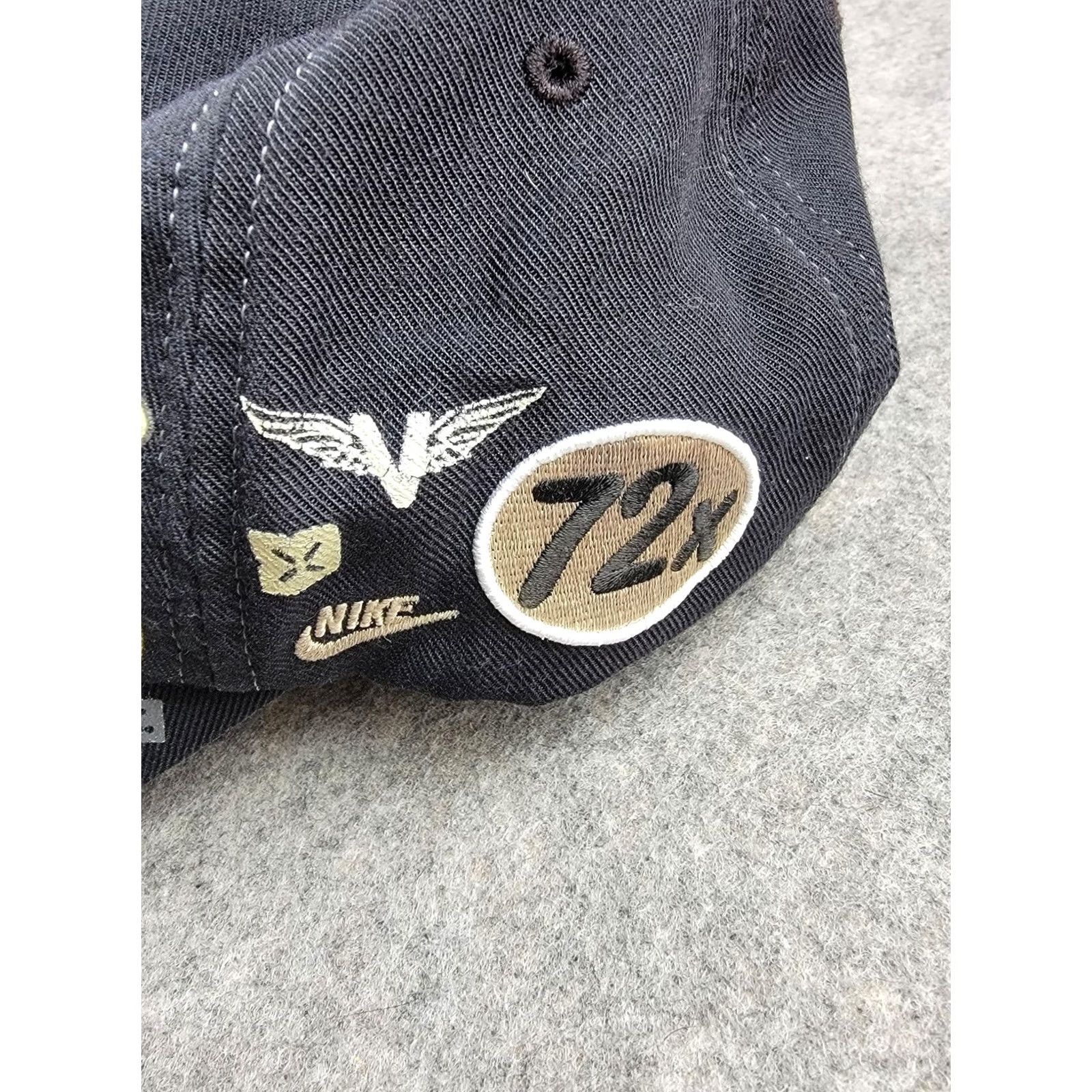 Nike Nike Hat Cap Mens Black Gray Embroidered Just Do It Zoom Max 72x Strap Back Size ONE SIZE - 4 Thumbnail