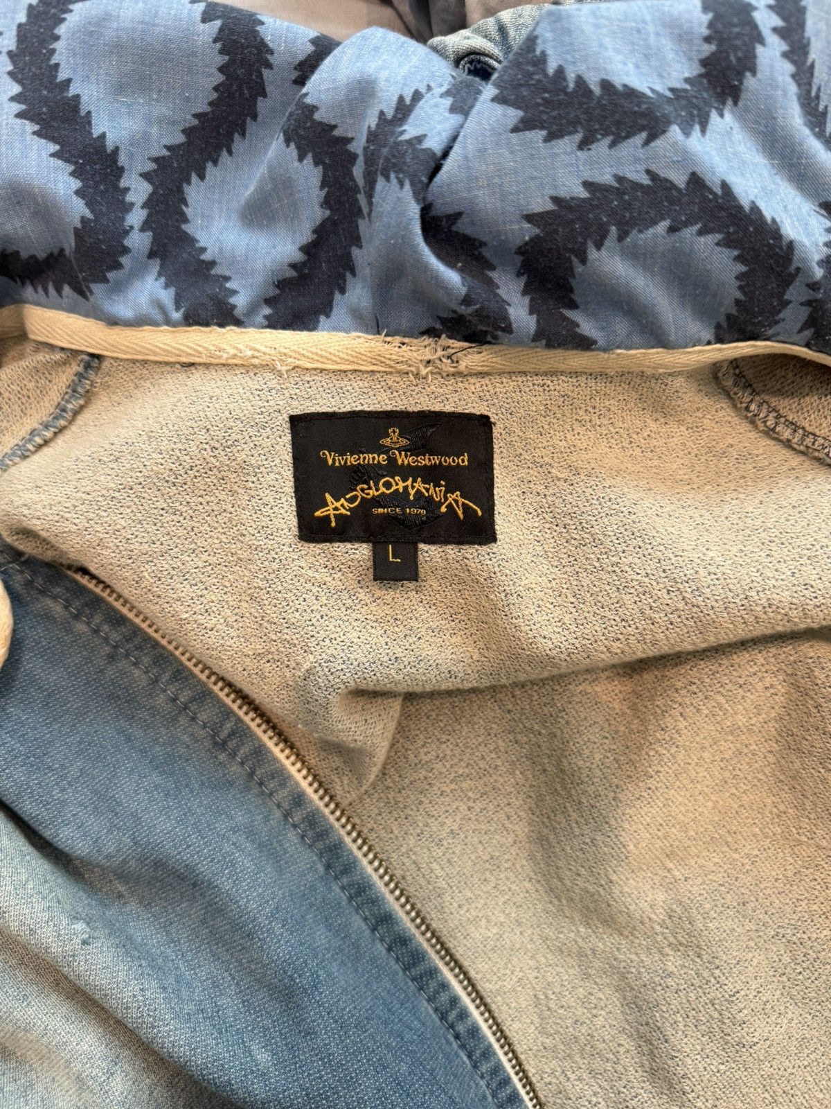 Vivienne Westwood Vivienne Westwood Anglomania Faded Denim Hoodie Size US L / EU 52-54 / 3 - 9 Thumbnail