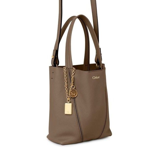 Chloe Chloe Small Spin Flannel Gray Grained Leather Tote Handbag N Size ONE SIZE - 2 Thumbnail