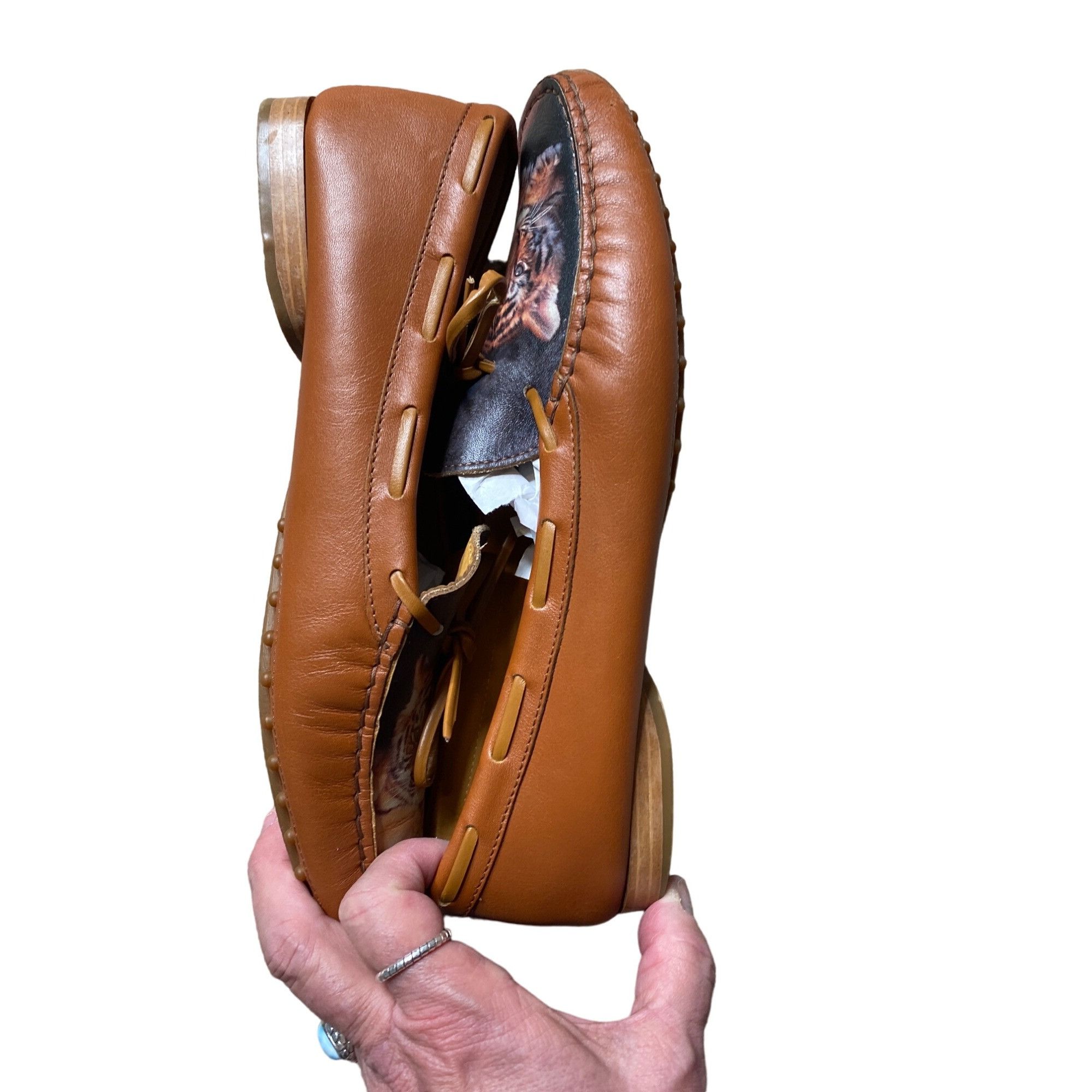 Other ICON WOMEN'S LEATHER TIGER ART TAN LOAFERS SZ 10 Size US 10 / IT 40 - 6 Thumbnail