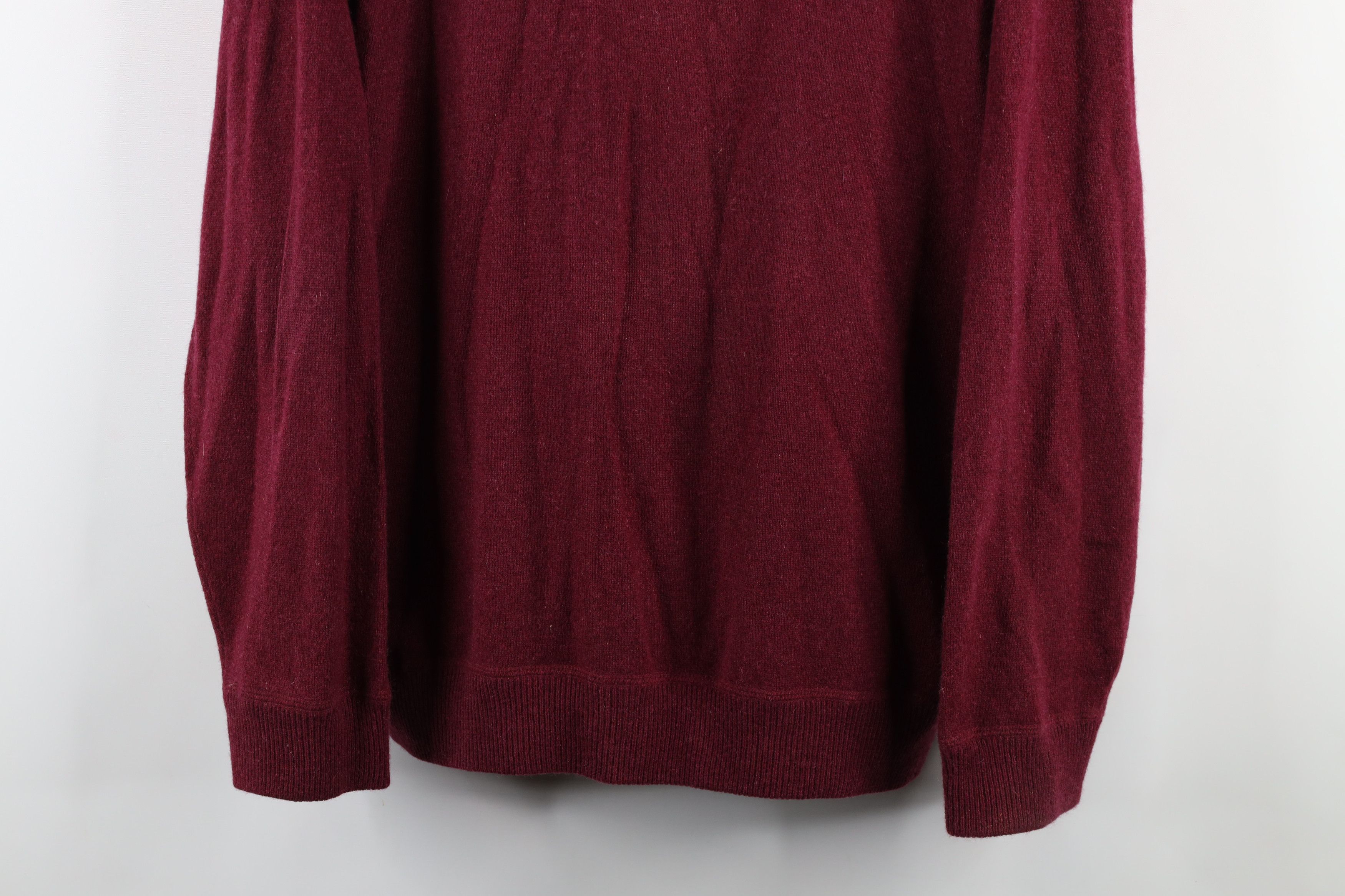 Vintage Vintage Blank Cashmere Knit Crewneck Sweater Burgundy Size US L / EU 52-54 / 3 - 3 Thumbnail