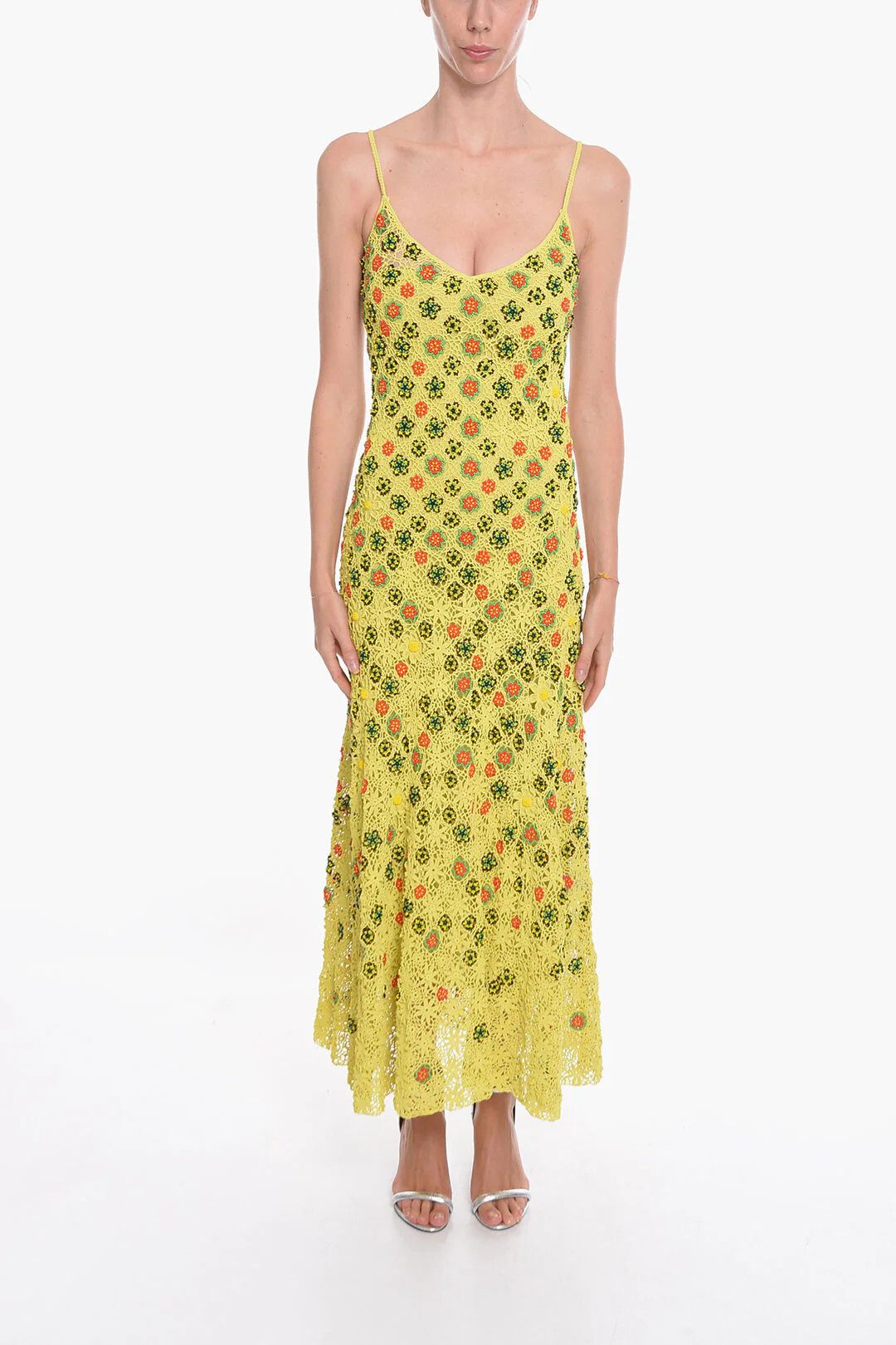 Bottega Veneta og1mm0426 Viscose Crochet Flare Dress in Multicolor Size S / US 4 / IT 40 - 1 Thumbnail