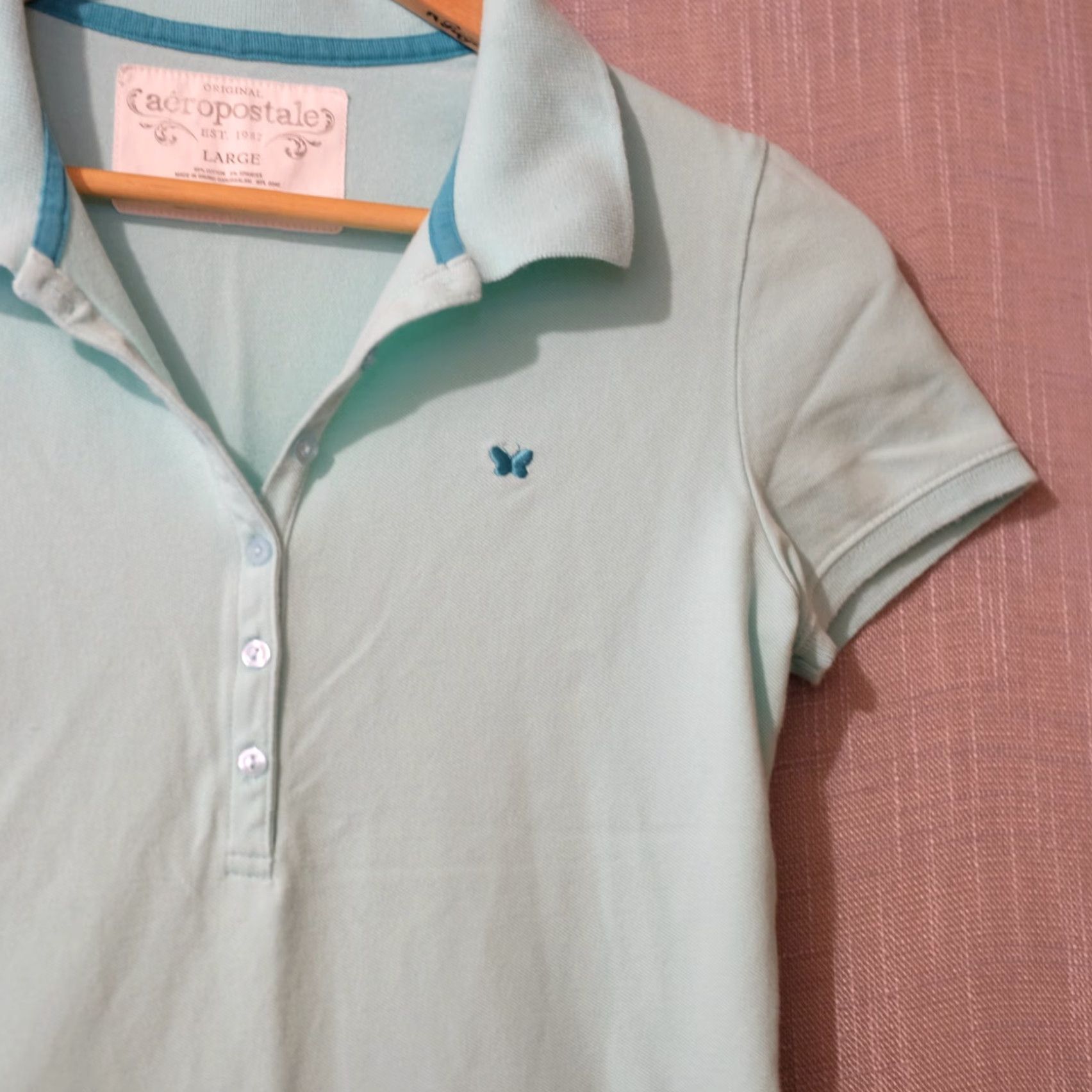 Aeropostale EUC Aeropostale Polo Shirt Green Stretch Casual Preppy Women's L Shirt Polo Green Stretch Casual Preppy Women L Size L / US 10 / IT 46 - 3 Thumbnail
