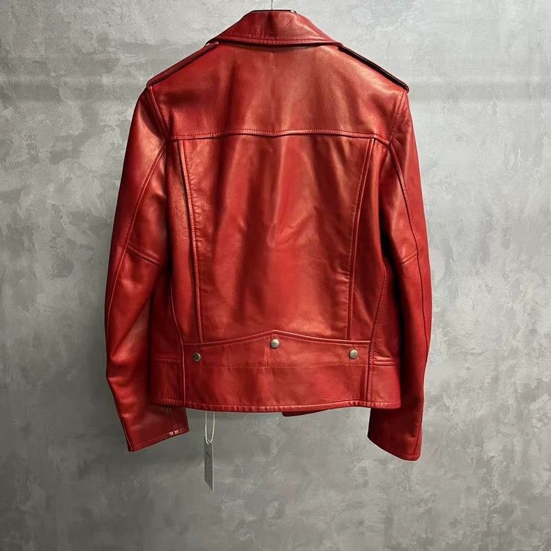 Saint Laurent Paris Saint Laurent Paris Saint Laurent Classic Red Leather Bike Size US L / EU 52-54 / 3 - 2 Thumbnail