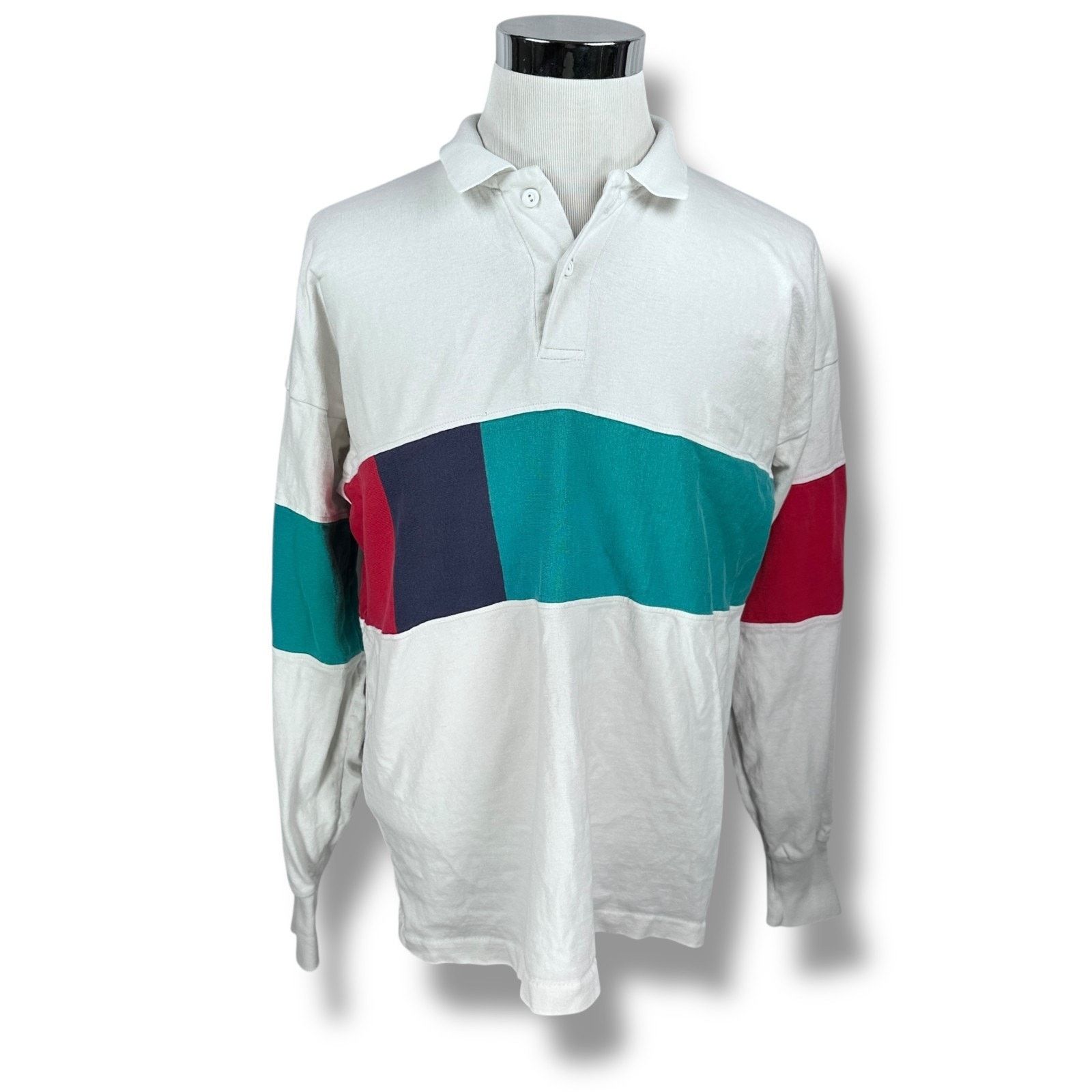 American Eagle Outfitters Vintage American Eagle Rugby Polo Shirt Men’s XL White Blue Size US XL / EU 56 / 4 - 1 Thumbnail