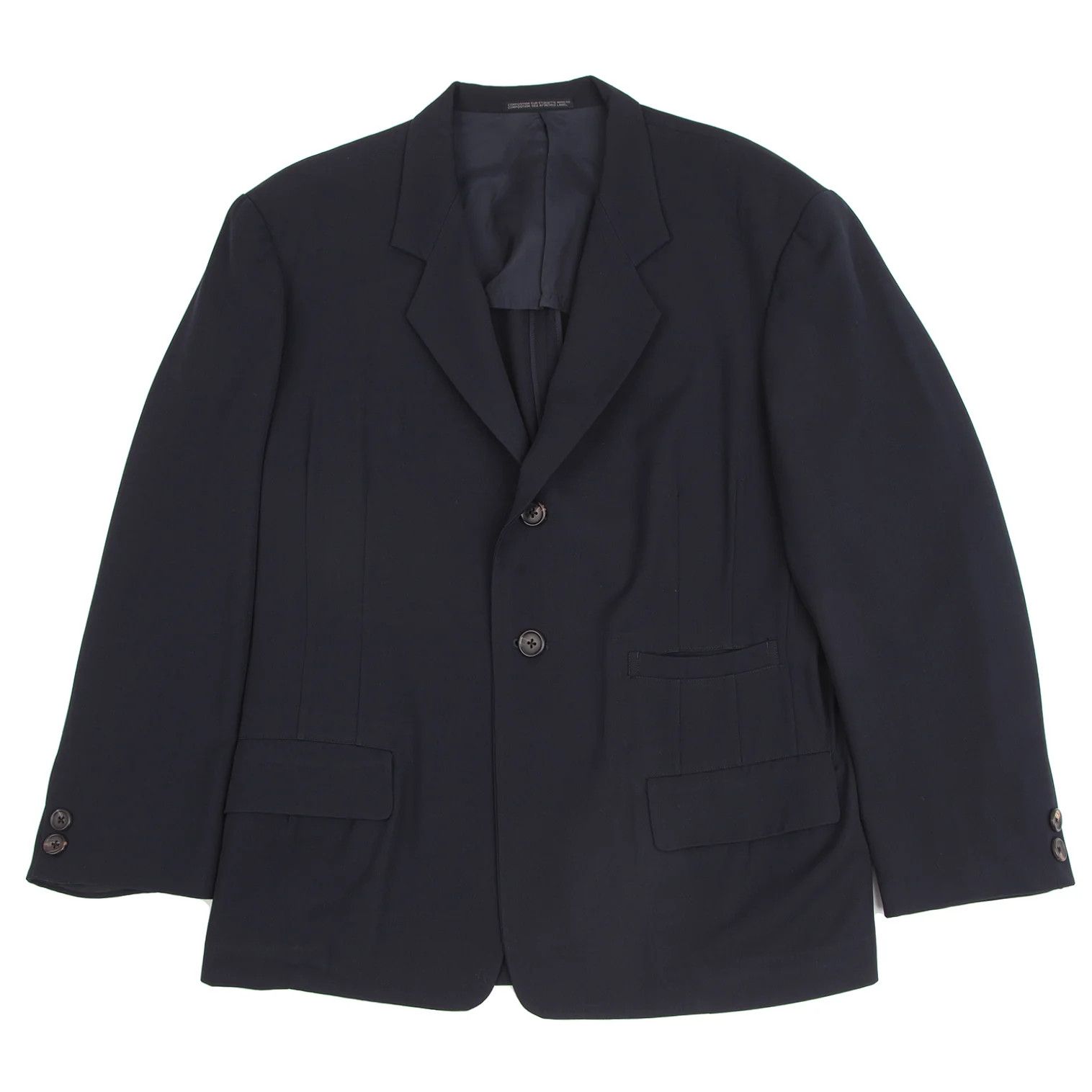 Yohji Yamamoto Yohji Yamamoto Wool Gabardine Jacket Navy S Size US S / EU 44-46 / 1 - 1 Thumbnail