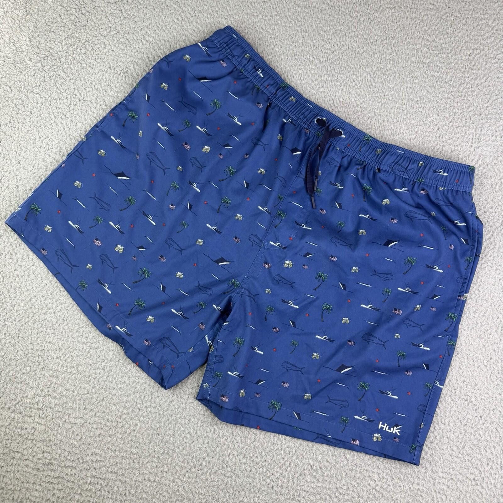 Other Huk Blue Swim Trunks Tropical USA Men's XXL Performance Size US 40 / EU 56 - 1 Thumbnail
