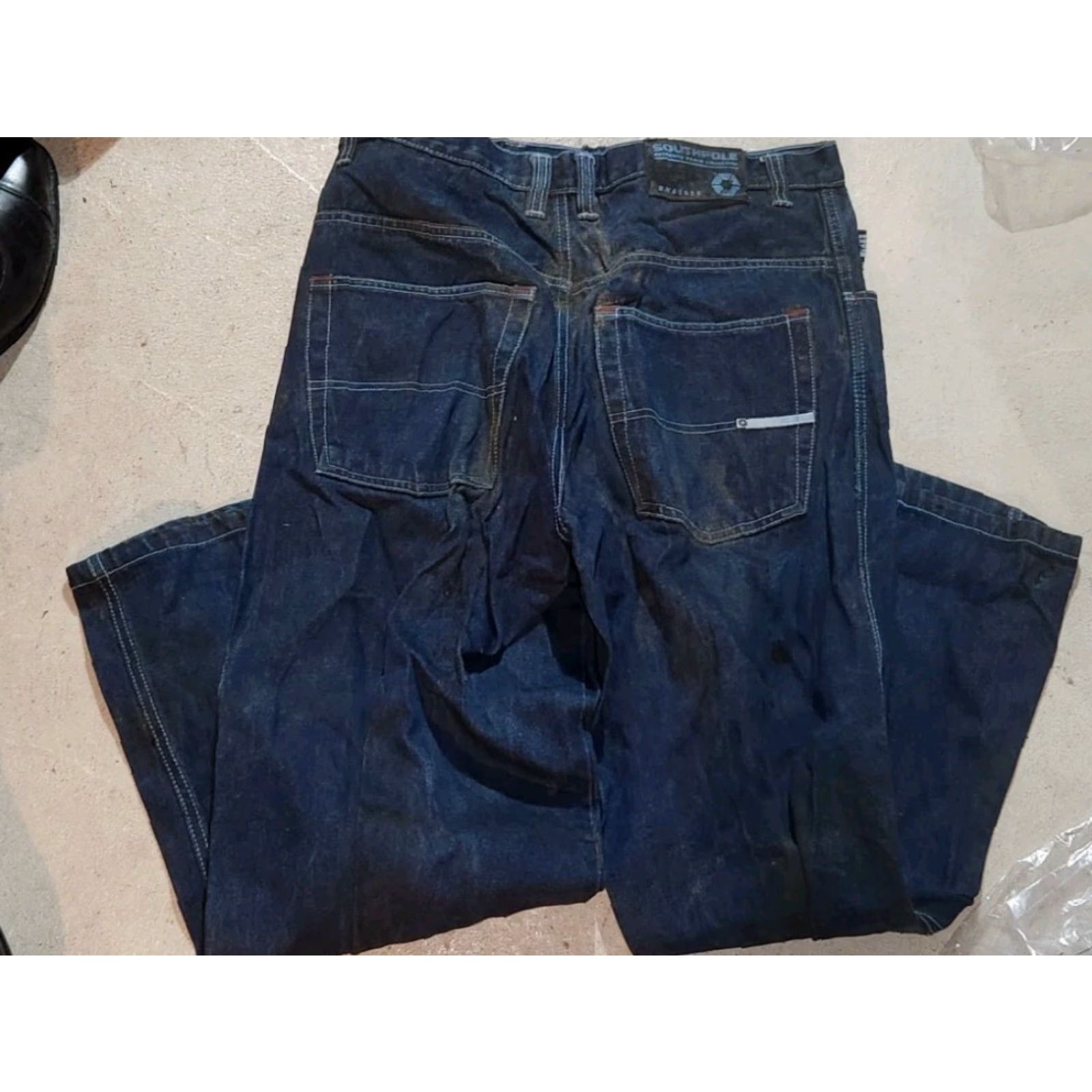 Southpole VINTAGE Southpole Jeans Men 34x30 Blue Baggy Y2K Thrashed Denim 90s Grunge Hip Hop Punk Straight Relaxed Size US 34 / EU 50 - 4 Thumbnail
