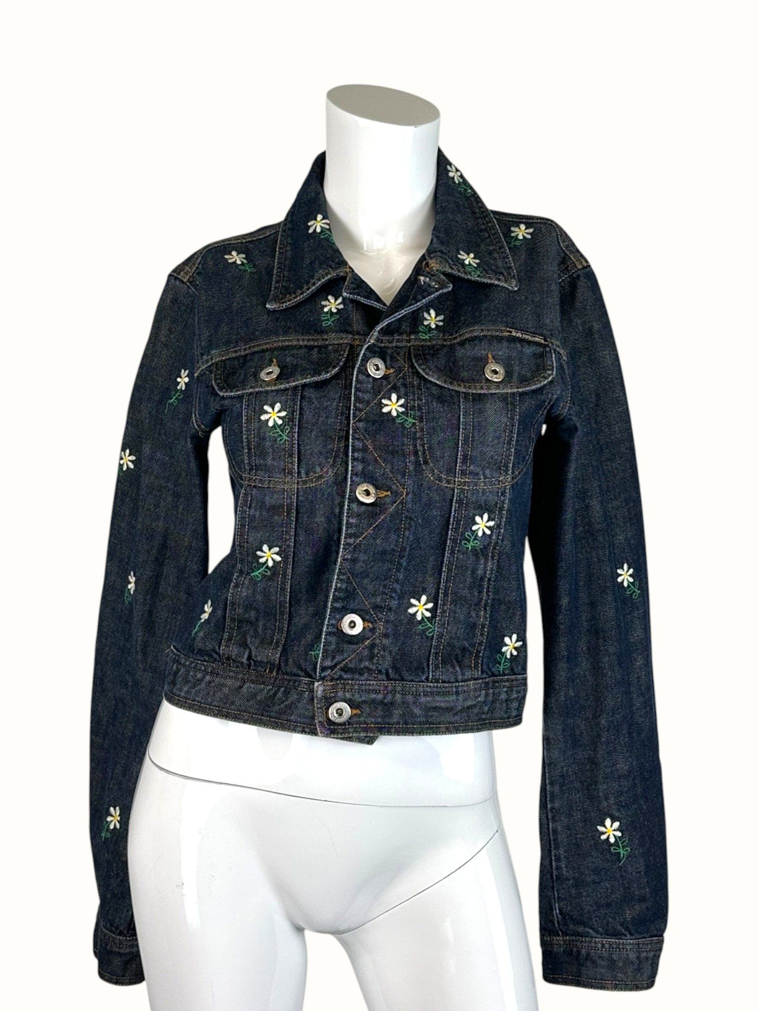 Dolce & Gabbana Dolce & Gabbana Floral Embroidered Denim Jacket Size US S / EU 44-46 / 1 - 2 Thumbnail