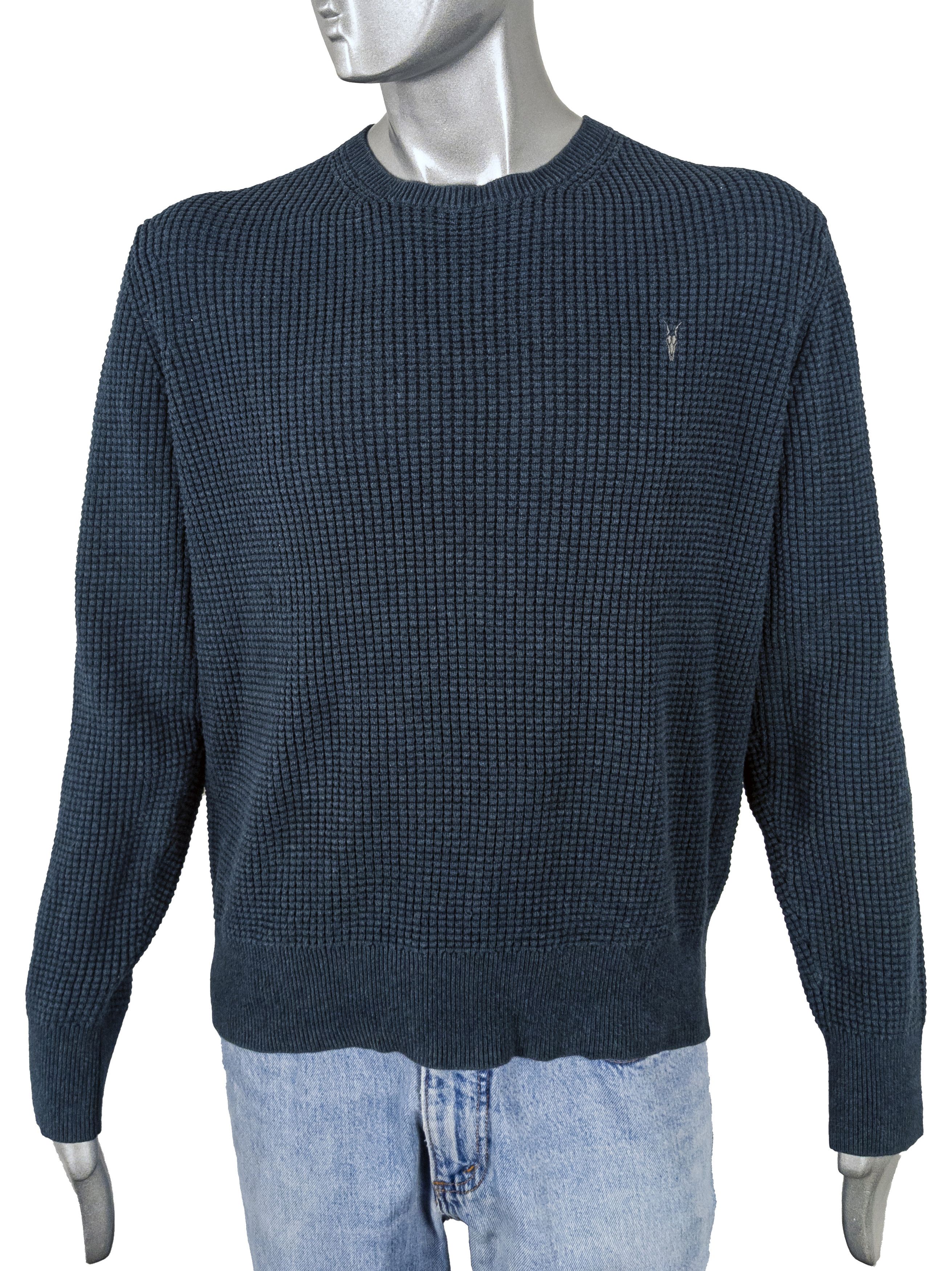 Allsaints Allsaints Vintage Mens Knit Ribbed Blue Sweater Y2K XL Size US XL / EU 56 / 4 - 2 Thumbnail