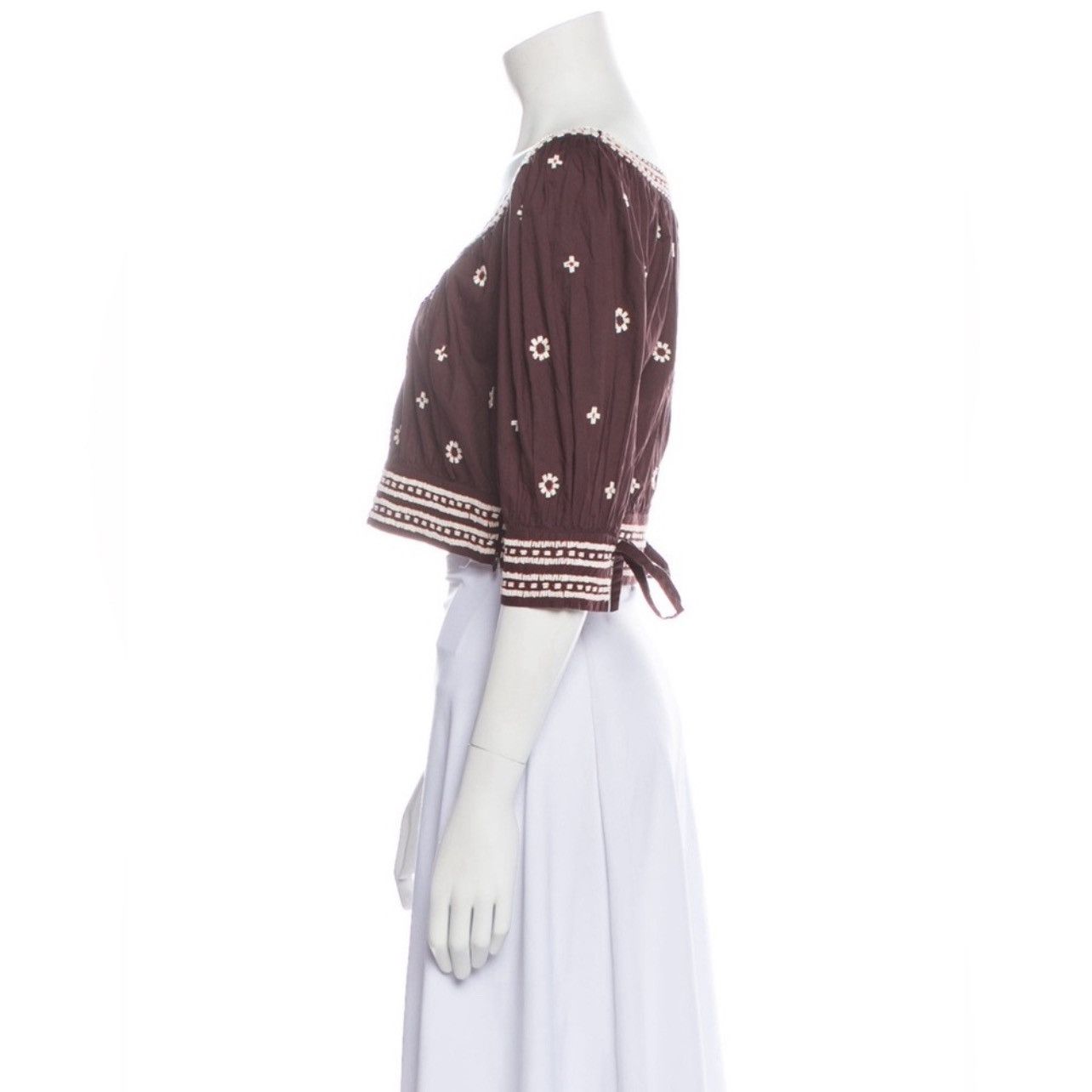 Ulla Johnson ULLA JOHNSON RARE Hand Beaded Zola Crop Top - Brown Size M / US 6-8 / IT 42-44 - 8 Thumbnail