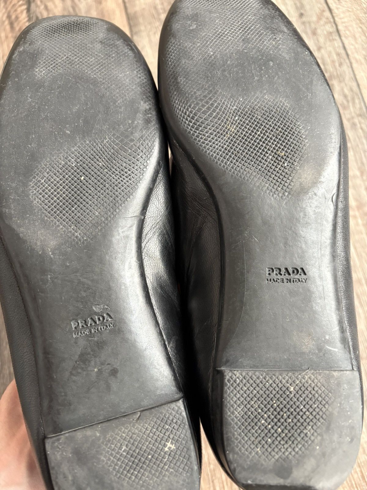 Prada Prada Black Leather Flat Shoes Women’s Square Toe Loafers Size US 9.5 / IT 39.5 - 8 Thumbnail