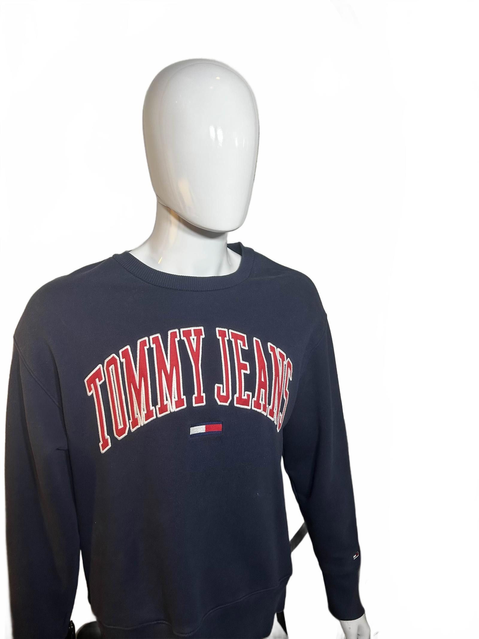 Tommy Jeans Vintage Tommy Jeans Sweatshirt Navy Blue Medium Size US M / EU 48-50 / 2 - 2 Thumbnail