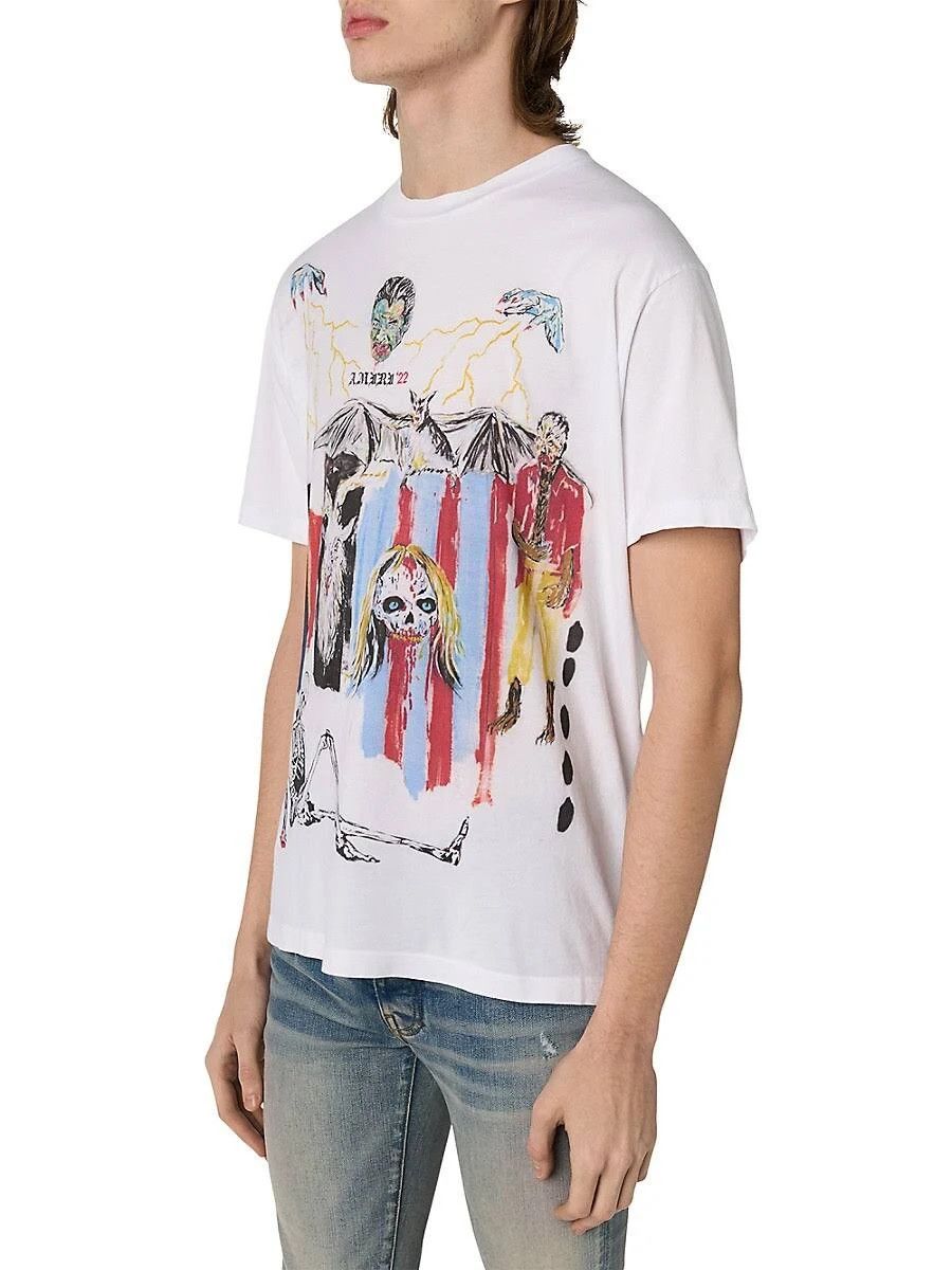 Amiri × Wes Lang o1w1db10125 Blood Short Sleeve T-Shirt in White Size US M / EU 48-50 / 2 - 5 Thumbnail