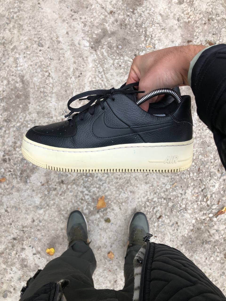 Nike × Vintage VERY RARE NIKE AIR FORCE 1 SAGE LOW BLACK LEATHER SWOOSH Y2K Size US 8 / IT 38 - 6 Thumbnail