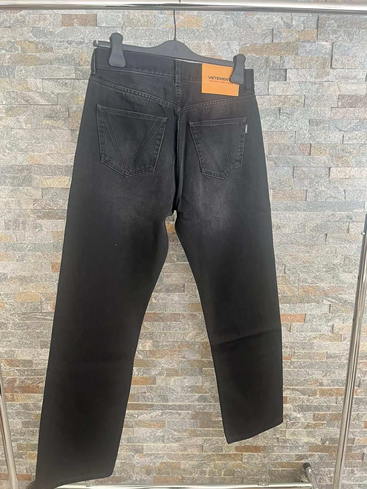 Vetements Multicolor Rainbow Crystal Logo Straight Leg Denim in Black Size US 30 / EU 46 - 13 Thumbnail
