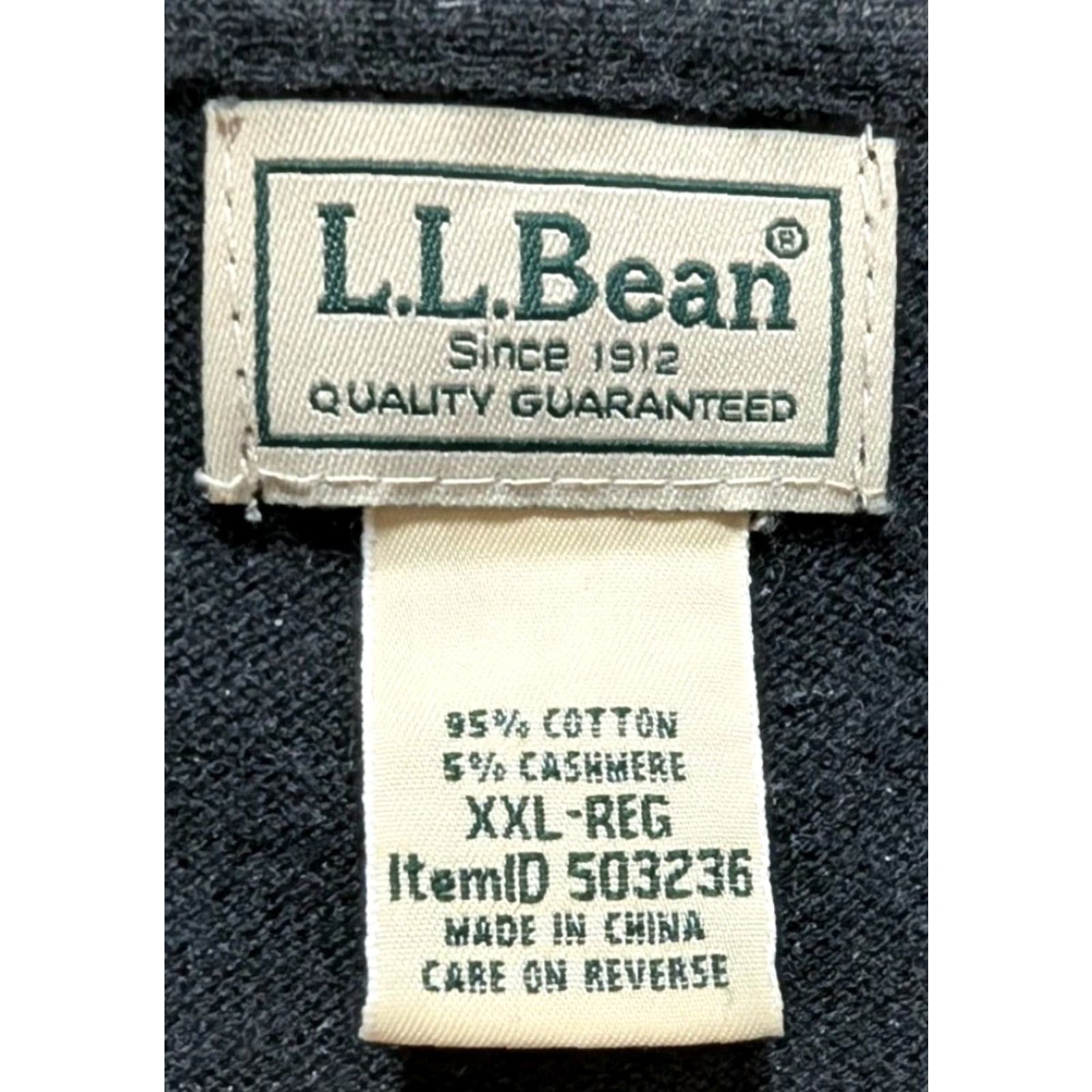 Vintage L.L. Bean Sweater Men 2XL Black Striped 1/4 Zip Cashmere Cotton Knit Mock Neck Mens Regular Big & Tall Fold Size US XXL / EU 58 / 5 - 3 Thumbnail