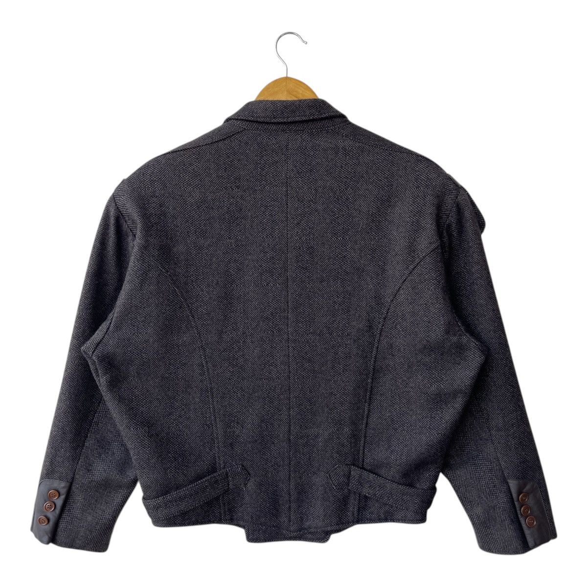Vintage Olivier Massuger Paris Cropped Wool Herringbone Blouson Size US M / EU 48-50 / 2 - 2 Thumbnail