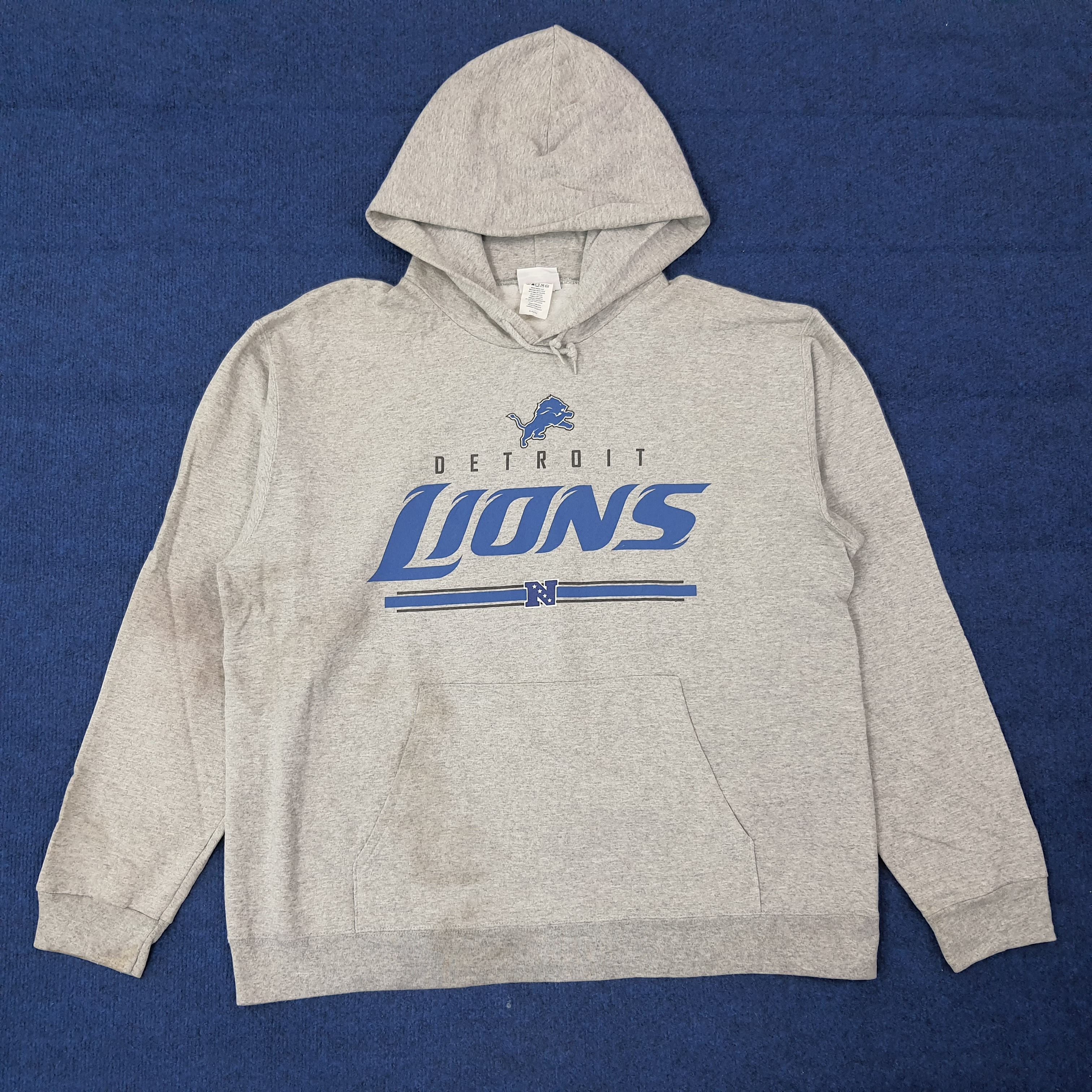 NFL Vintage NFL Detroit Lions Football Team Hoodie C264N4 Size US XL / EU 56 / 4 - 1 Thumbnail