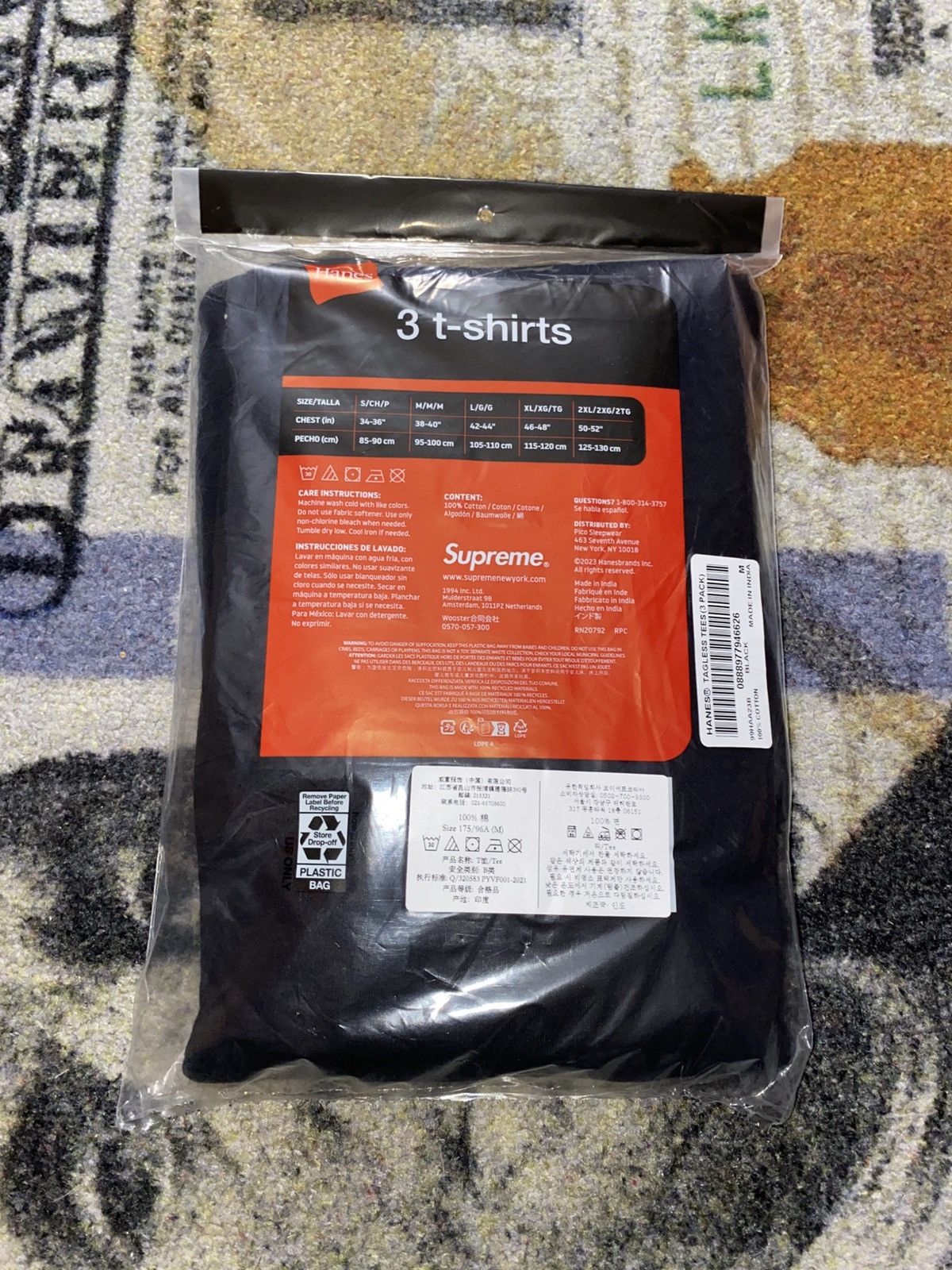 Hanes × Supreme Supreme Tagless Tees (3 Pack) MEDIUM Size US M / EU 48-50 / 2 - 2 Thumbnail