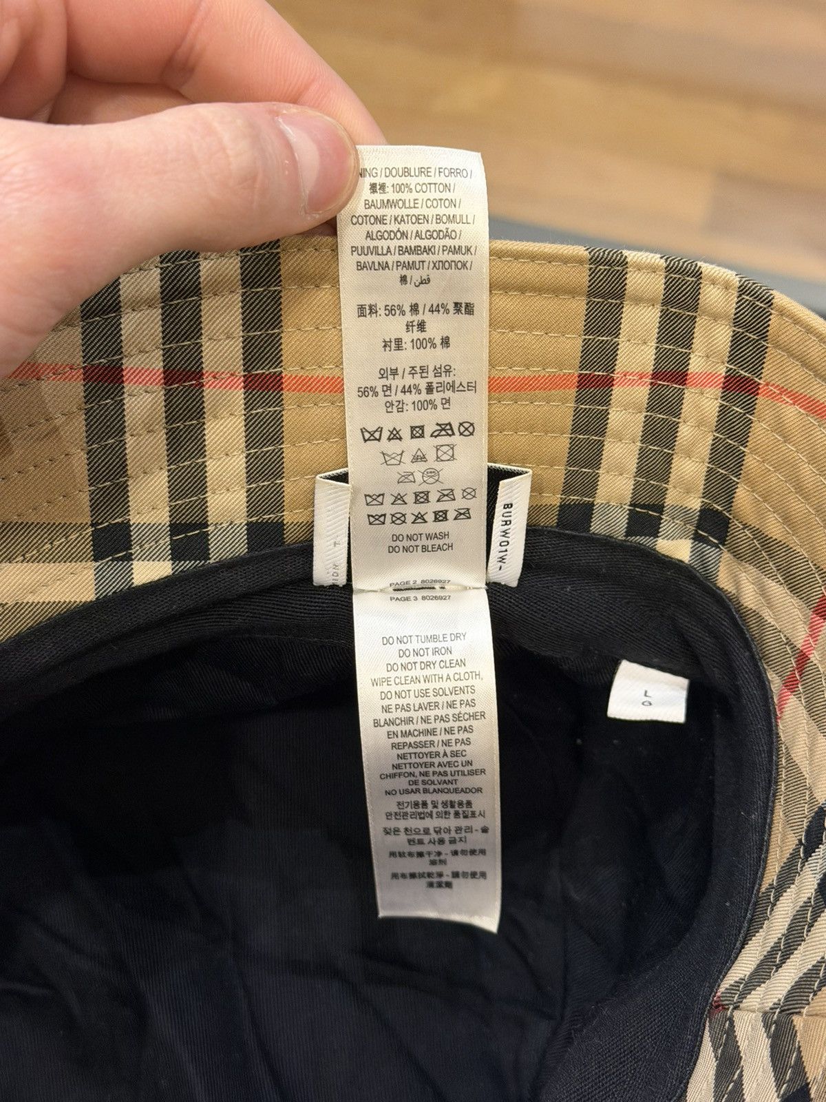 Burberry Burberry Checkered Bucked Hat - Beige Size ONE SIZE - 9 Thumbnail
