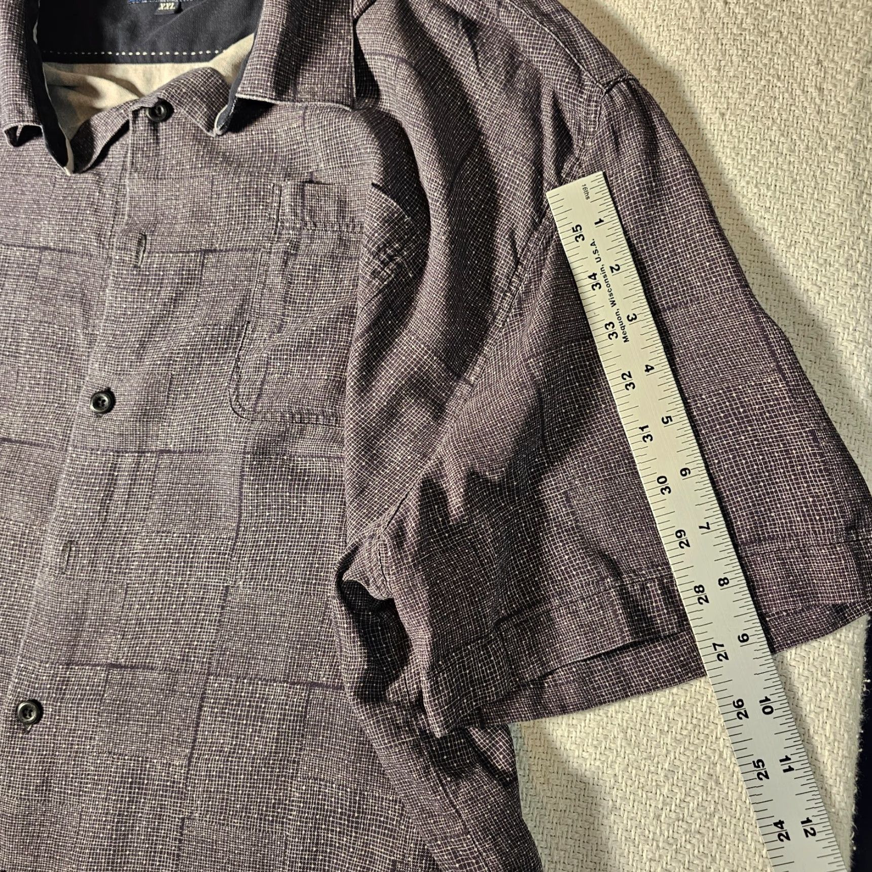 Nat Nast VINTAGE Nat Nast Luxury Originals Mens Gray Silk Blend Button Up Shirt Size 2XL Size US XXL / EU 58 / 5 - 7 Thumbnail