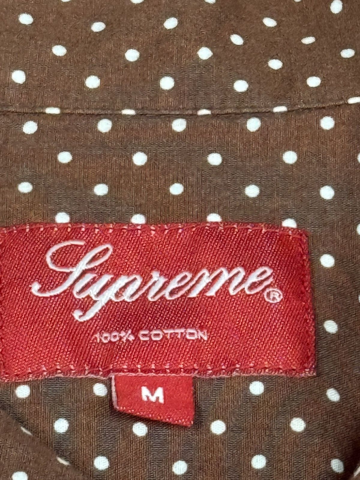Supreme Supreme Polka Dot Short Sleeve Brown Print Shirt Medium SS17 Size US M / EU 48-50 / 2 - 4 Thumbnail