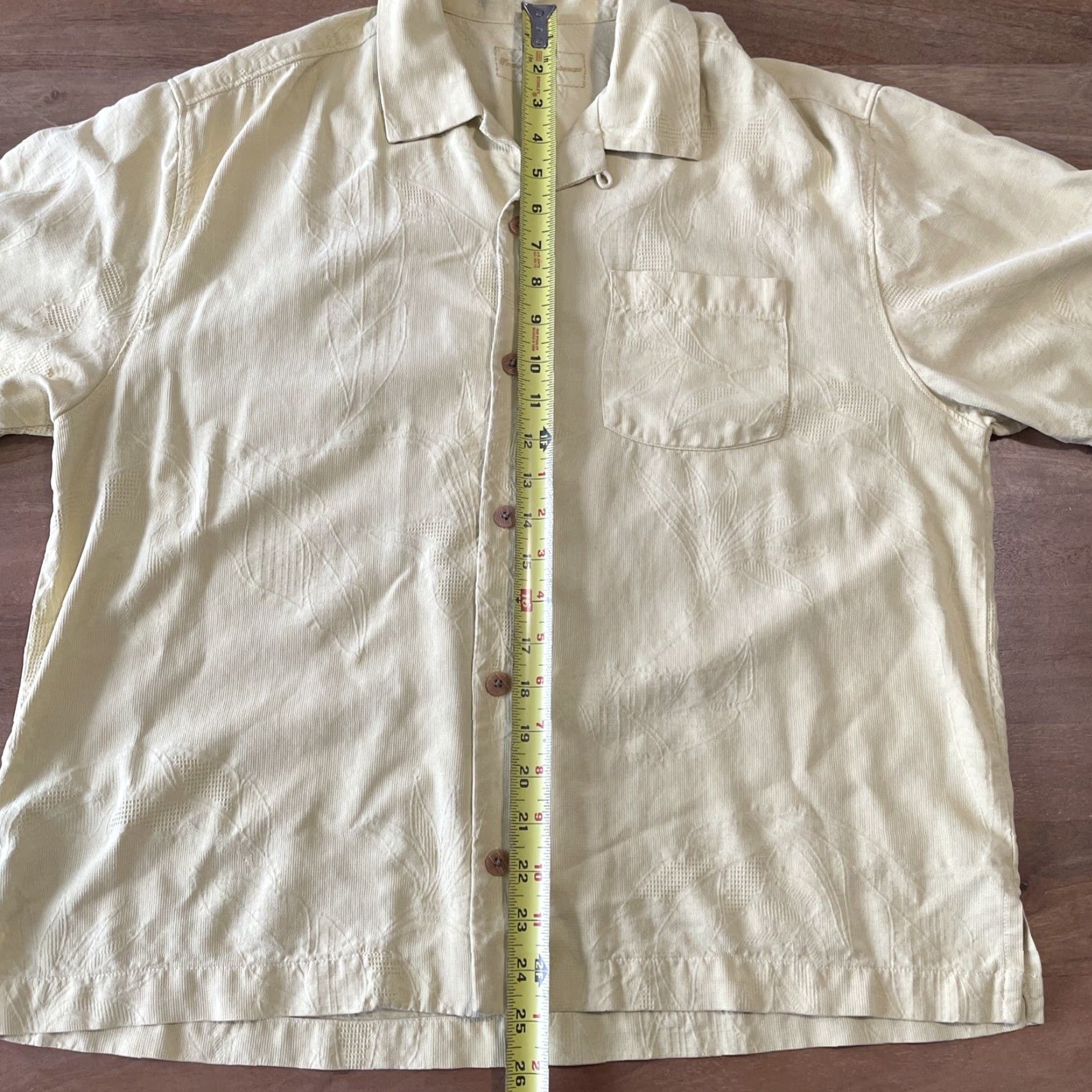 Tommy Bahama Tommy Bahama Shirt Mens M Yellow 100% Silk Short Sleeve Camp Button-Up Collared Beach Tropical 90s? Size US M / EU 48-50 / 2 - 8 Thumbnail