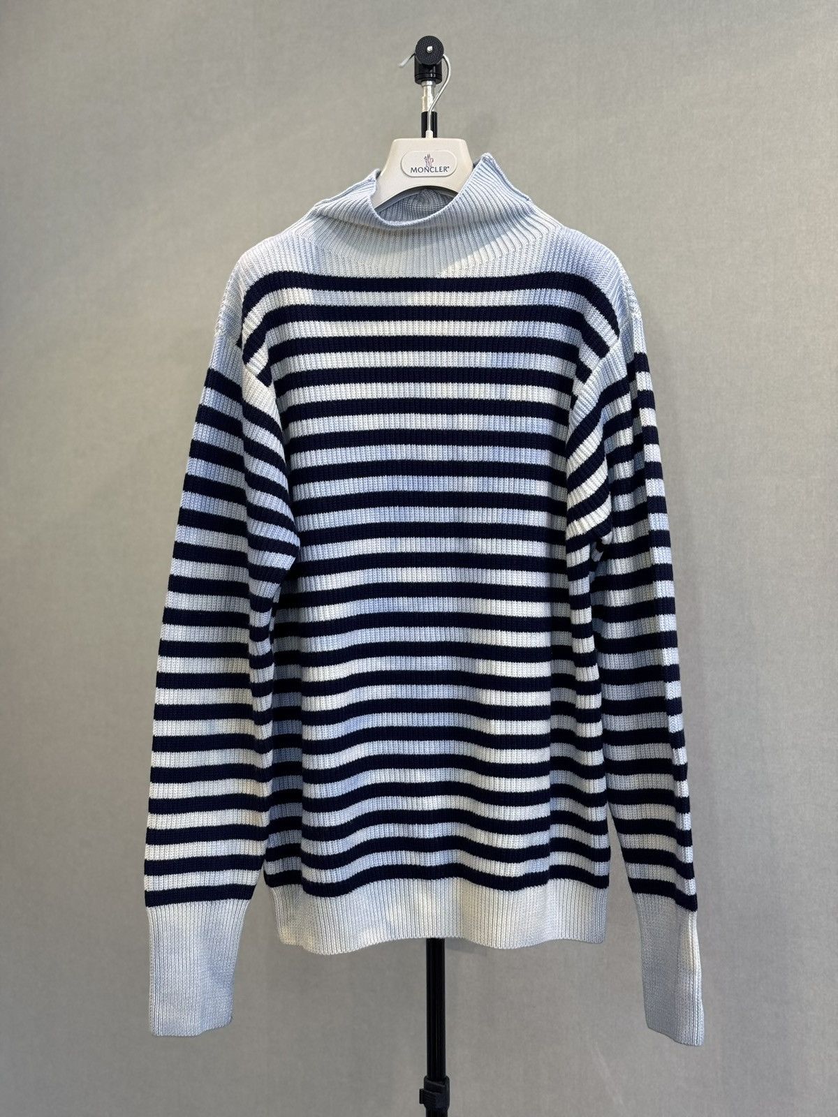 Barena Barena - Tie-Dyed Striped Ribbed Wool Rollneck Sweater Size US XL / EU 56 / 4 - 2 Thumbnail