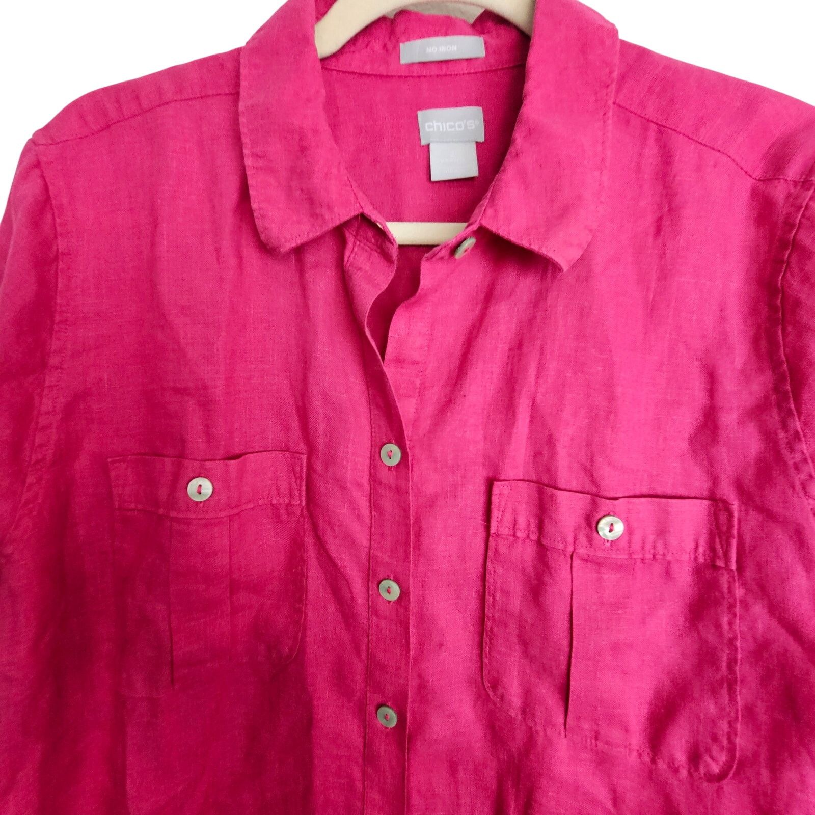 Chicos Chicos Womens Linen Tunic Size 12 Lagenlook Resortwear Beach Size XL / US 12-14 / IT 48-50 - 2 Thumbnail