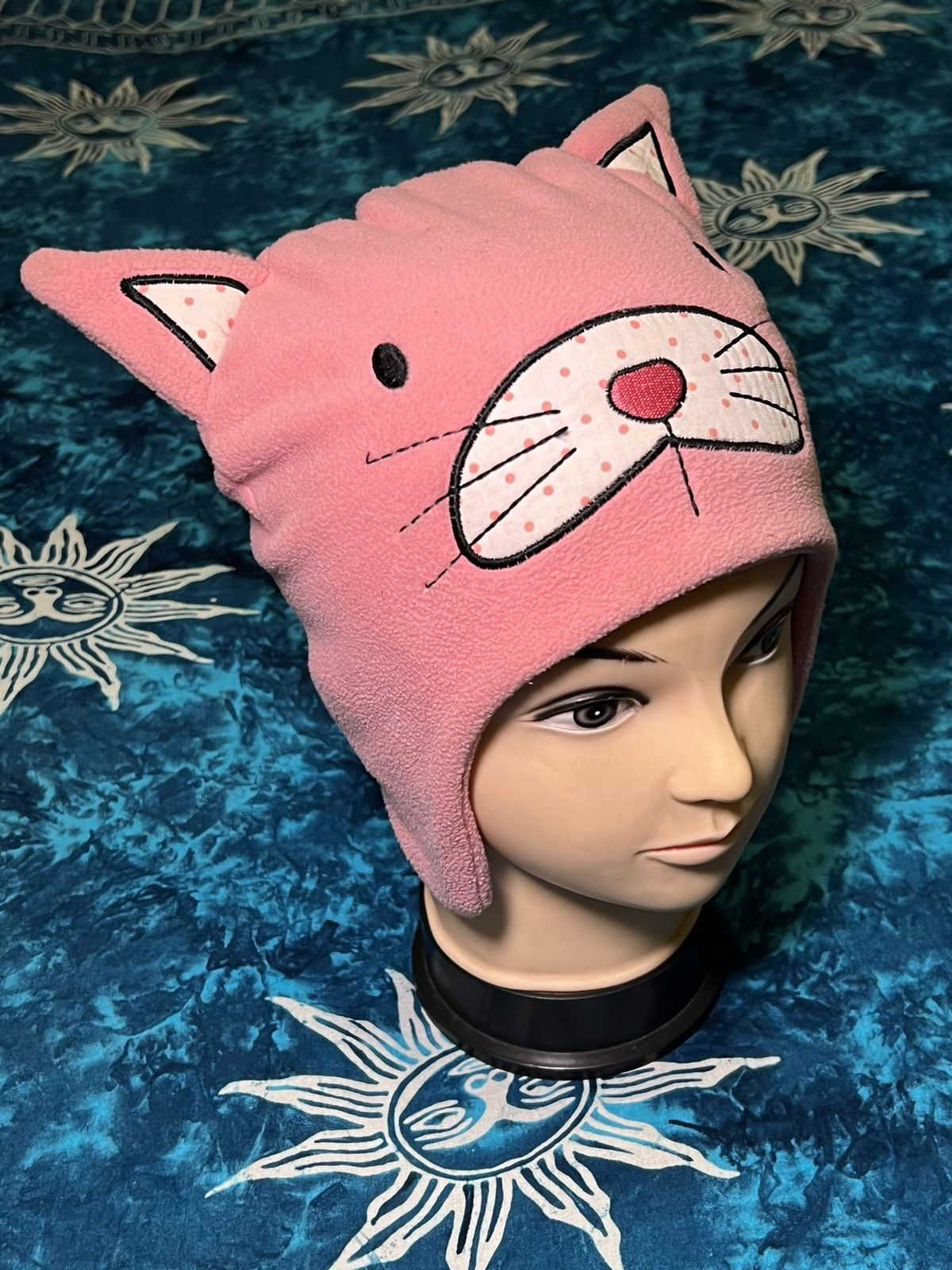 Japanese Brand Y2K Pink Cat Beanie Hat Fleese Cap Size ONE SIZE - 10 Thumbnail
