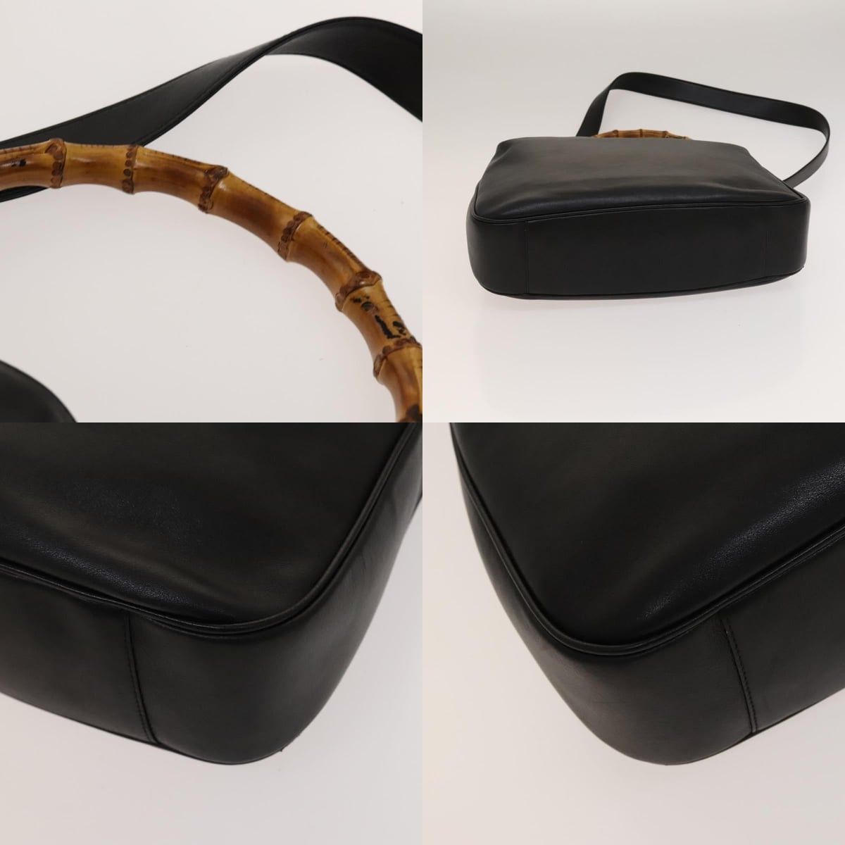 Gucci GUCCI Bamboo Handbag Leather Black Gold 001 001 Size ONE SIZE - 10 Thumbnail