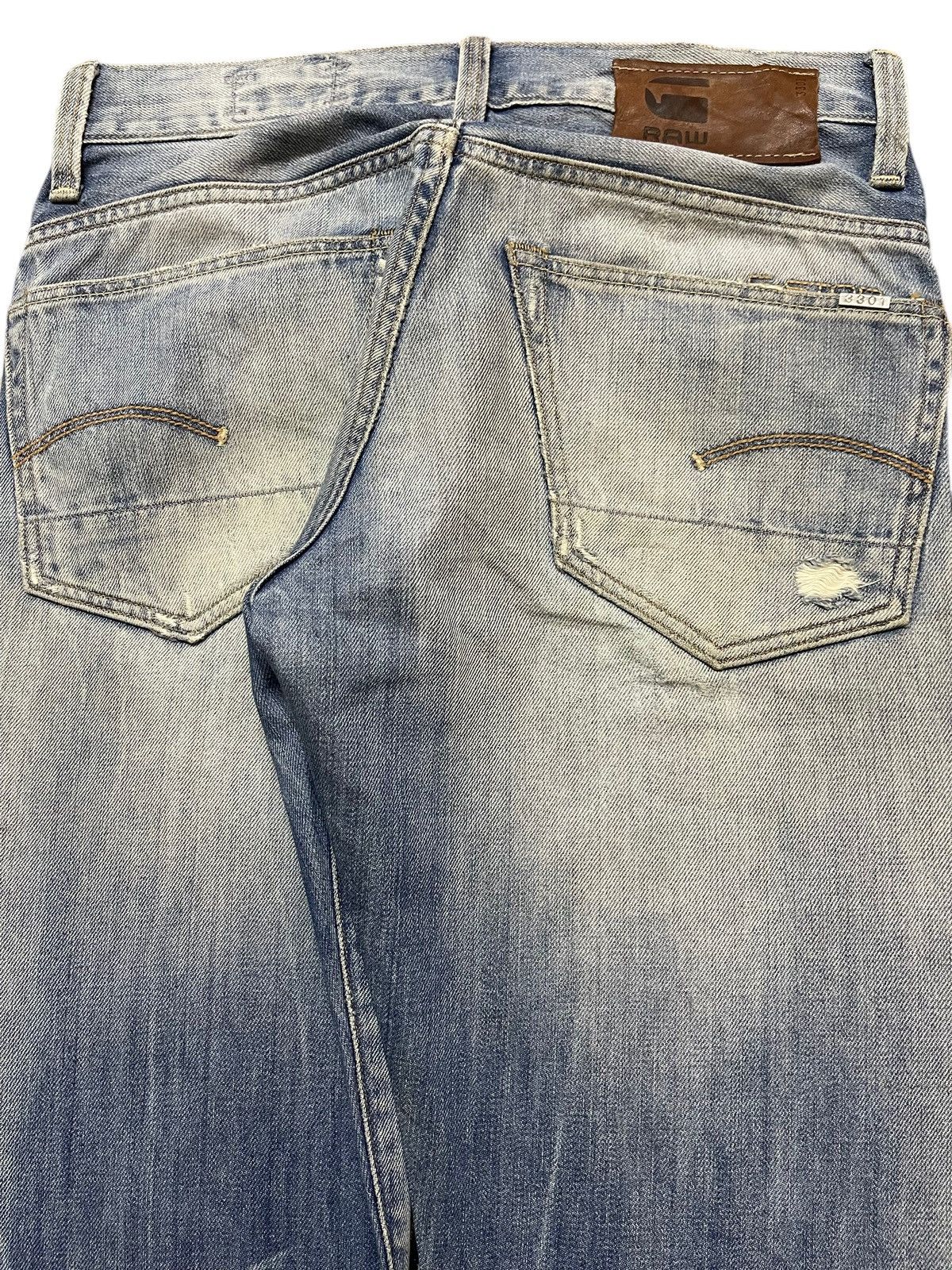 G-Star Vintage Gstar Raw Mud Faded Wash Whiskers Distressed Jeans Size US 30 / EU 46 - 6 Thumbnail