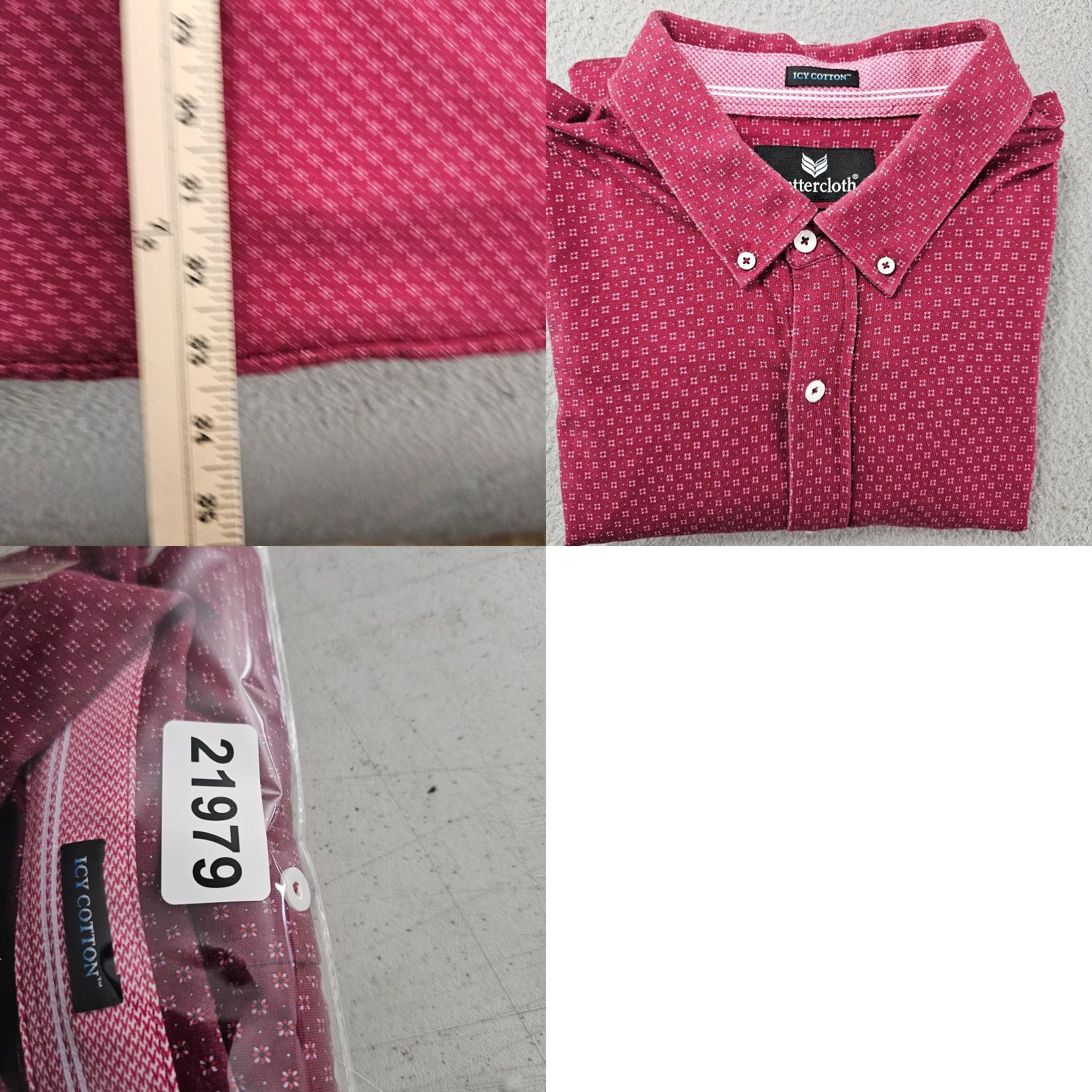 Vintage Buttercloth Red Geometric Button-Down Shirt Mens 3XL Regular Fit Long Sleeve Size US XXL / EU 58 / 5 - 8 Thumbnail