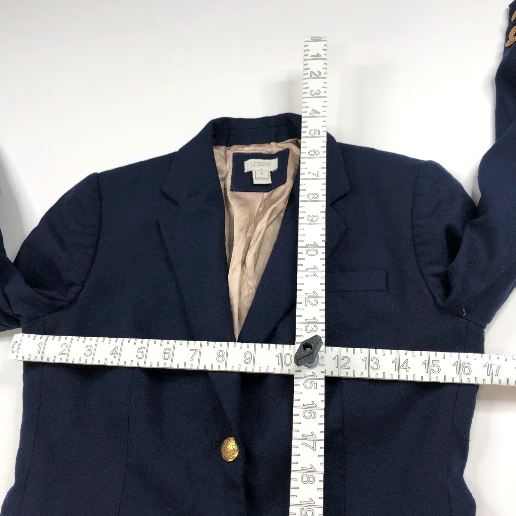 J.Crew J.Crew Blazer Wool Blend Button Blue 4 Keating Mid-Length Wool Blend Lining Polyester Button Closure Women Regular Jacket Coat Blazer retro Vintage No Size S / US 4 / IT 40 - 6 Thumbnail
