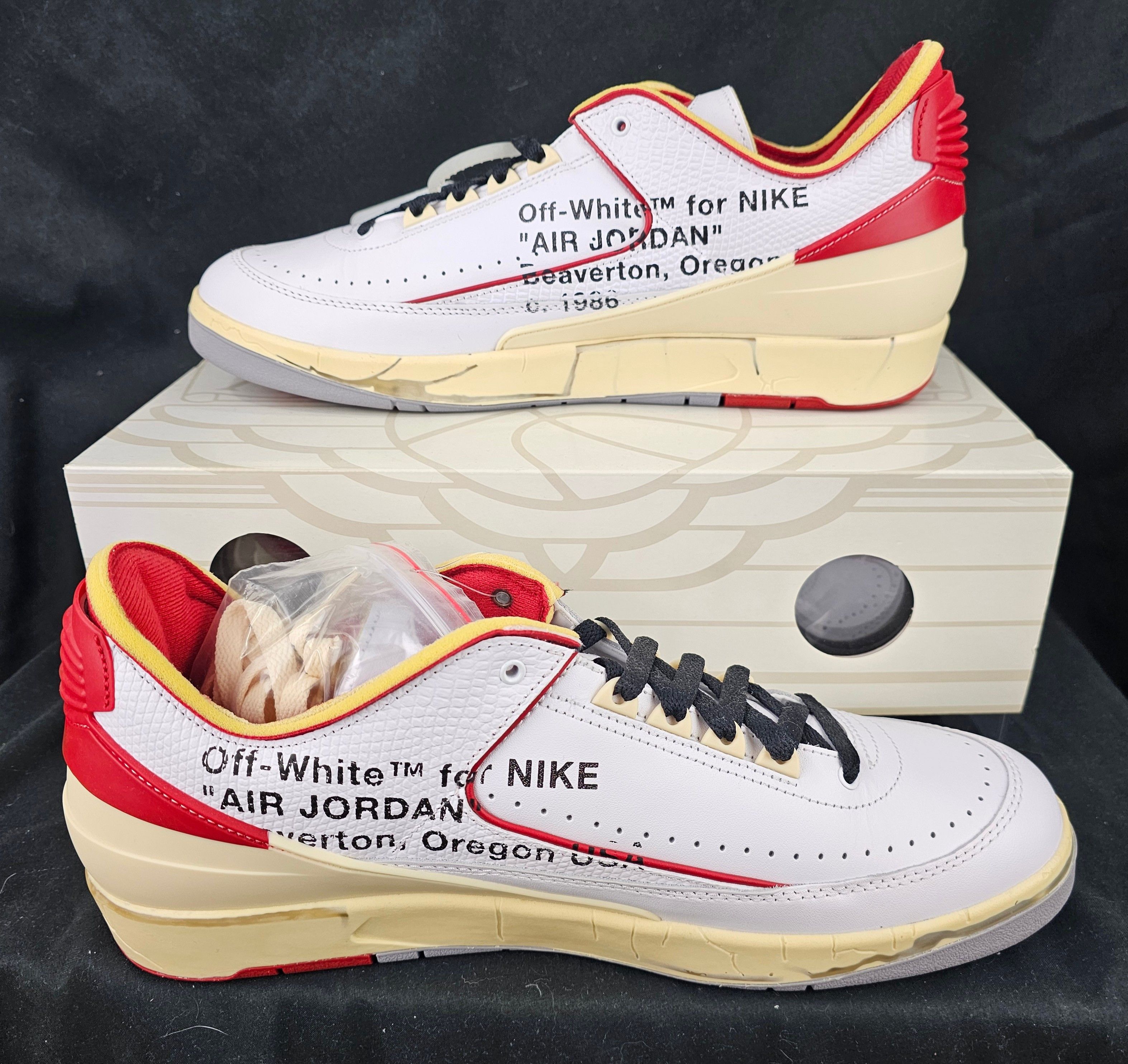 Jordan Brand Nike Air Jordan 2 Retro Low SP Off-White Varsity Red Chicago Size US 13 / EU 46 - 3 Thumbnail