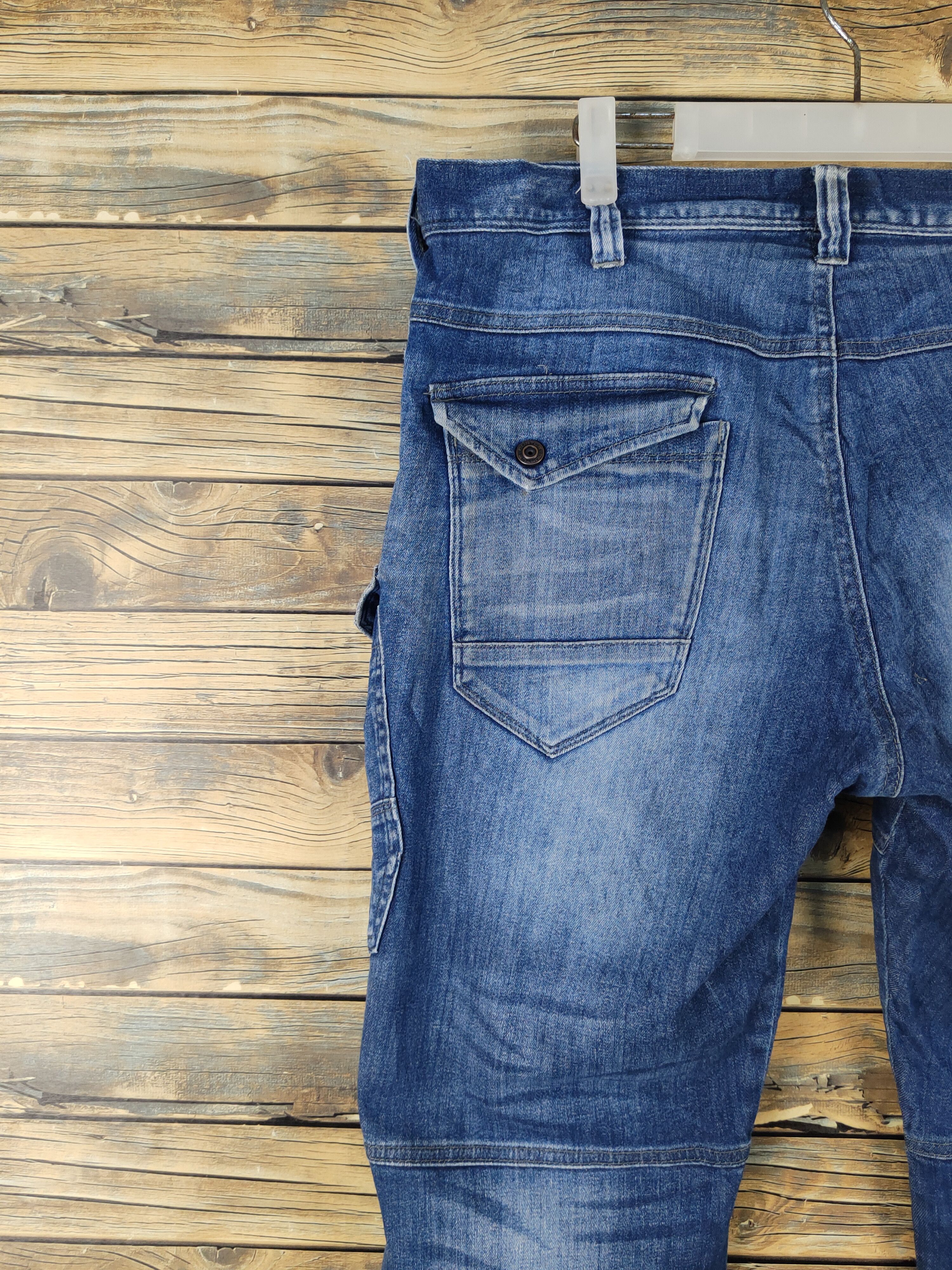 Japanese Brand Burtle Blue Distressed vintage soft denim Jeans #W2059 Size US 37 - 9 Thumbnail