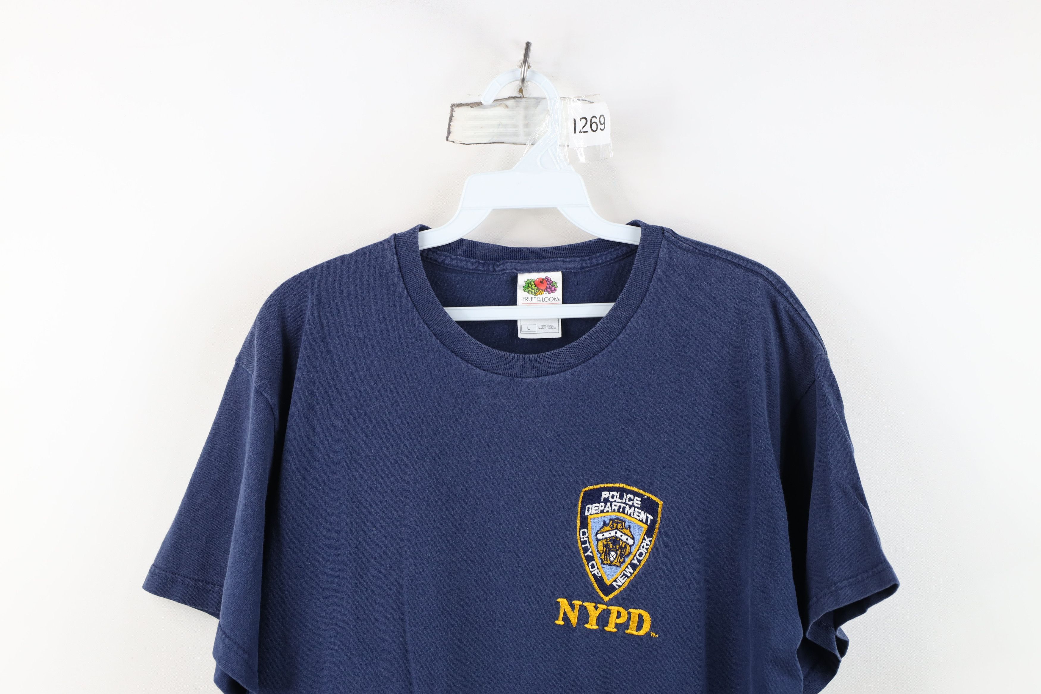 Vintage Vintage 90s Y2K NYPD New York Police Department T-Shirt Blue Size US L / EU 52-54 / 3 - 2 Thumbnail
