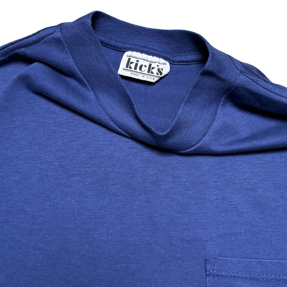Other V70s 80s Kick Blank Pocket T Shirt Blue Poly Cotton 50/50 M Size US M / EU 48-50 / 2 - 3 Thumbnail
