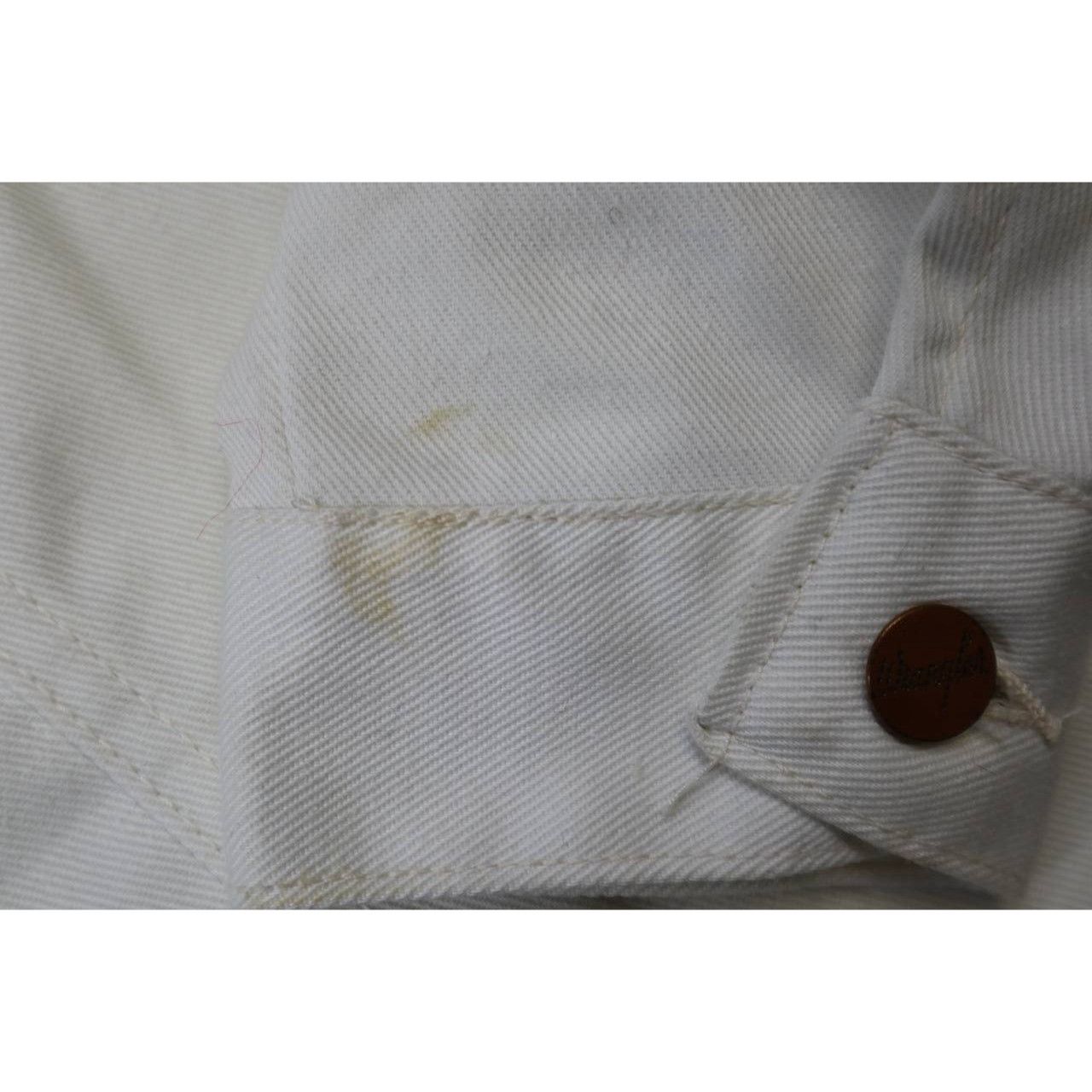 Wrangler Vintage Wrangler Brush Popper White Denim Jacket - Size M Size US M / EU 48-50 / 2 - 12 Thumbnail